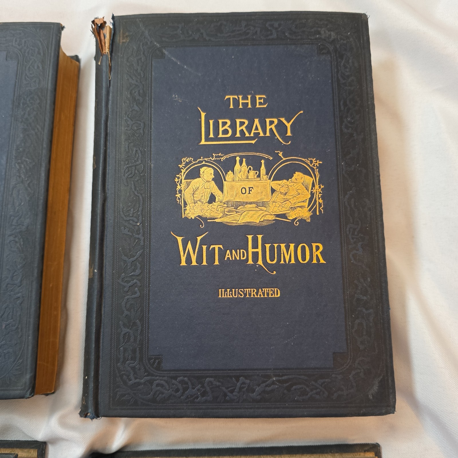 Vintage 1894 THE LIBRARY OF WIT AND HUMOR Lot 4 Volumes 1, 2, 4, 5 Antique Gilt