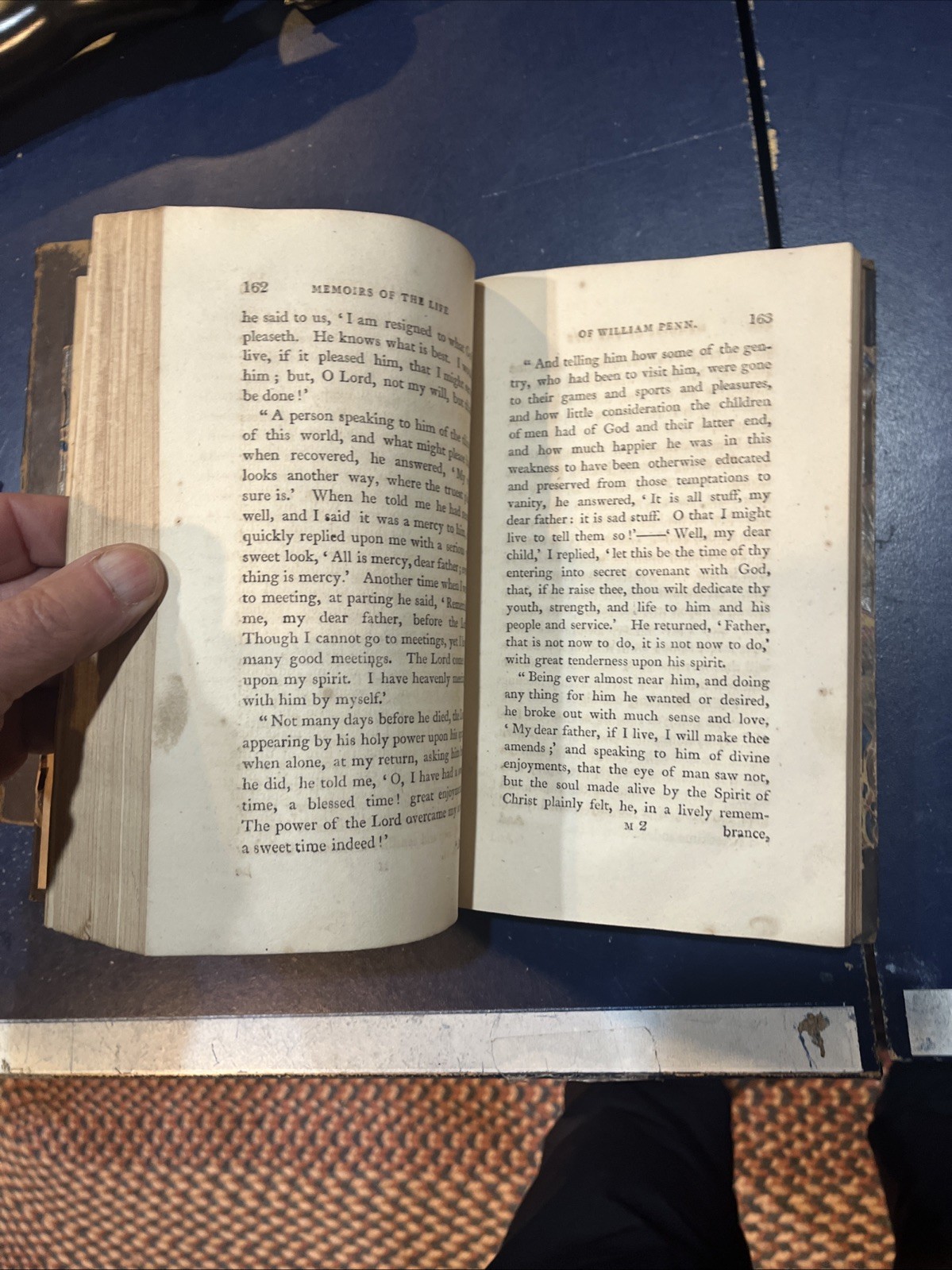 Memoirs of William Penn Vol I & II, Thomas Clarkson — 1813 Leather & Marbled HC