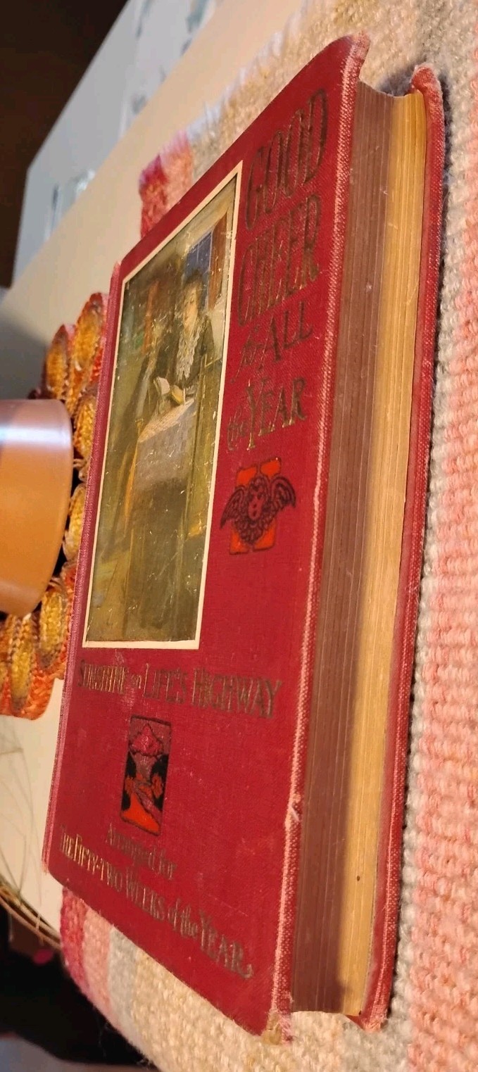 Good Cheer for All Year VTG ATQ Beautiful Victorian Red Decor HC Inspiration HTF