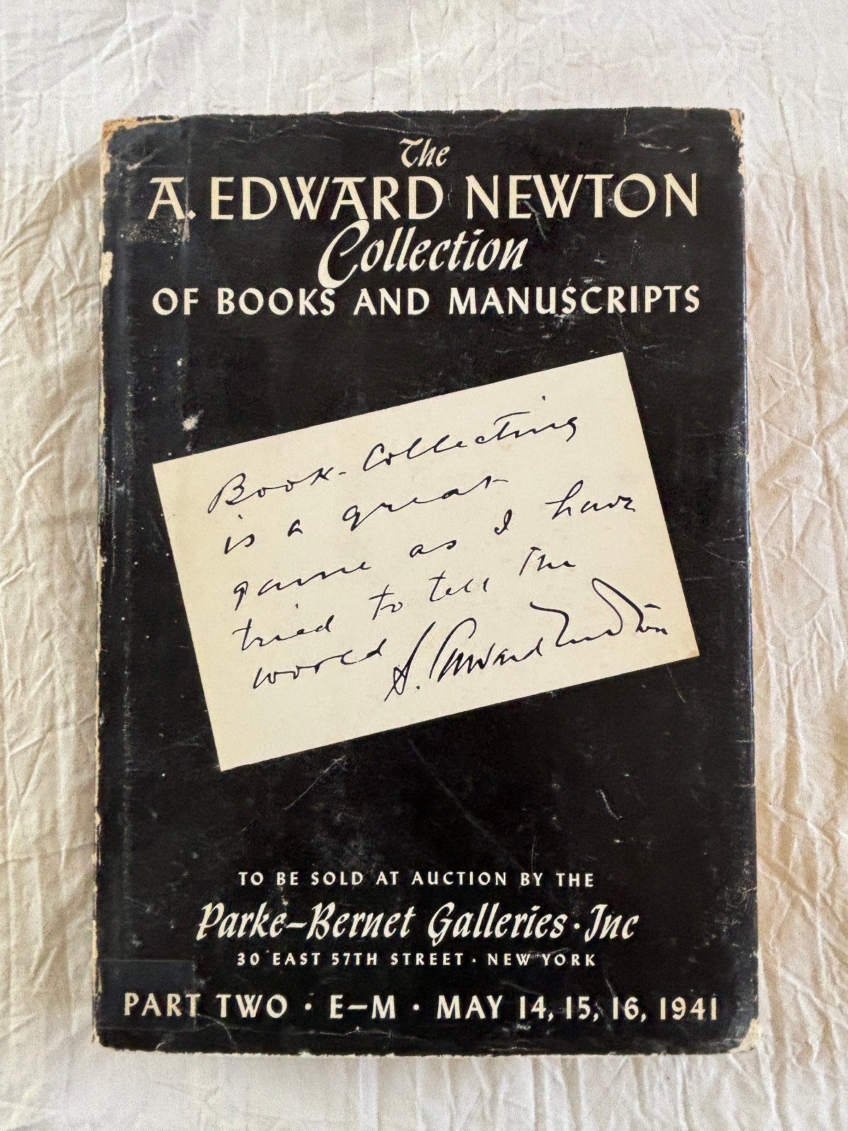 The A. Edward Newton Collection of Books & Manuscripts 1941 Part 2 E-M