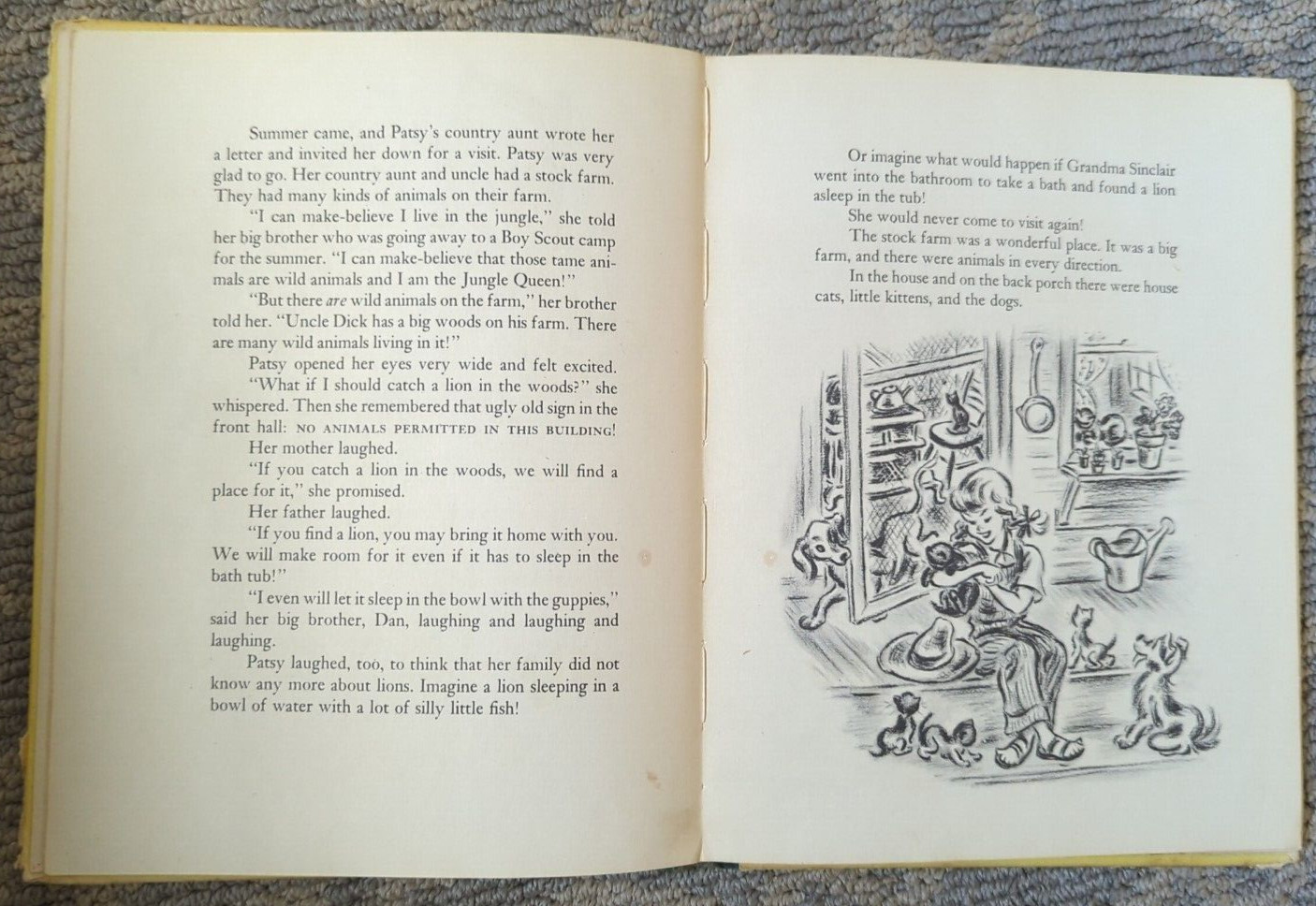 A Lion For Patsy 1947 Miriam Mason Illus. Vera Neville