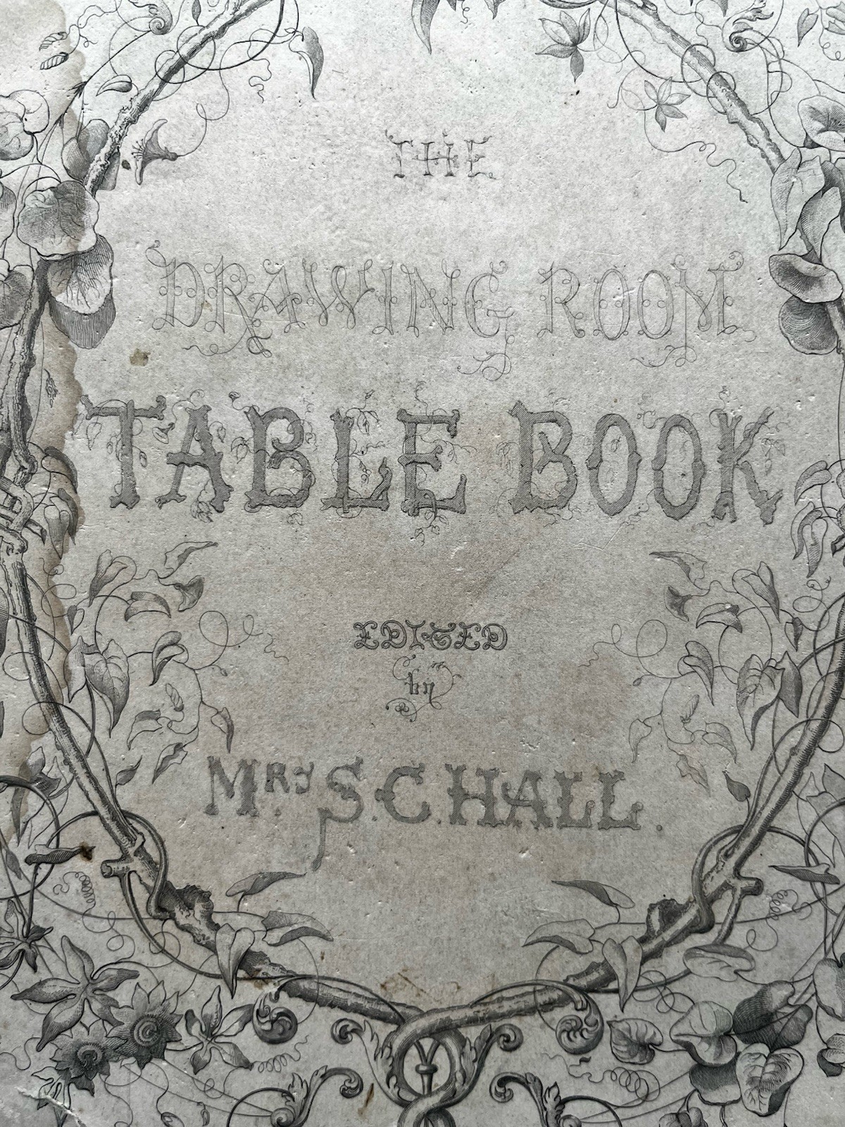 Trashed Antique “Drawing Room Table Book” Mrs SC Hall 1849 20 Etchings Stories
