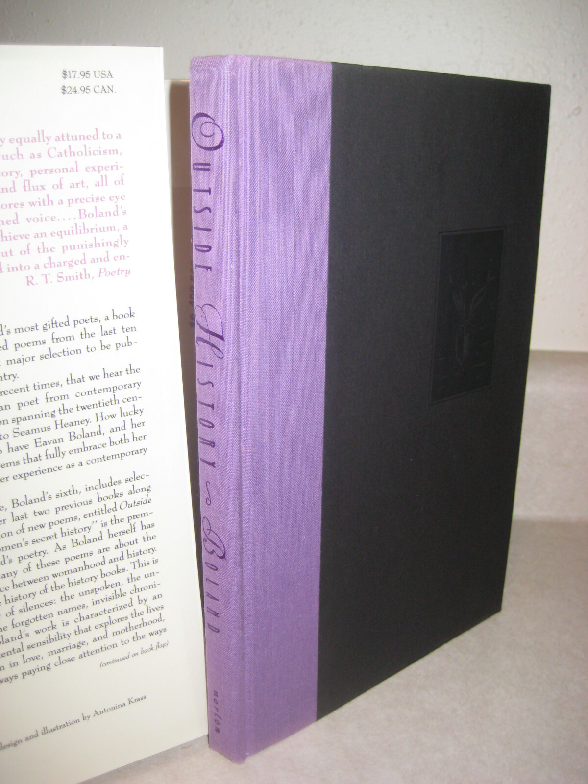 OUTSIDE HISTORY Eavan Boland SIGNED Selected Poems POETRY 1st Edition INSCRIBED