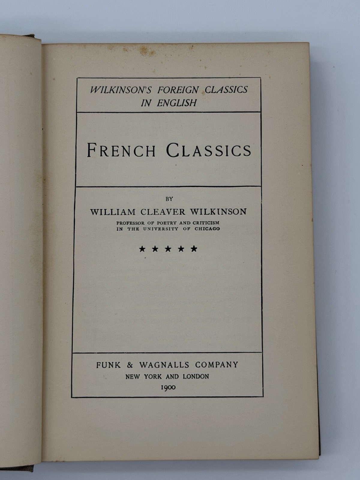 Wilkinson’s Foreign Classics: French, Greek & Latin Lot of 3, 1900 1st Edition