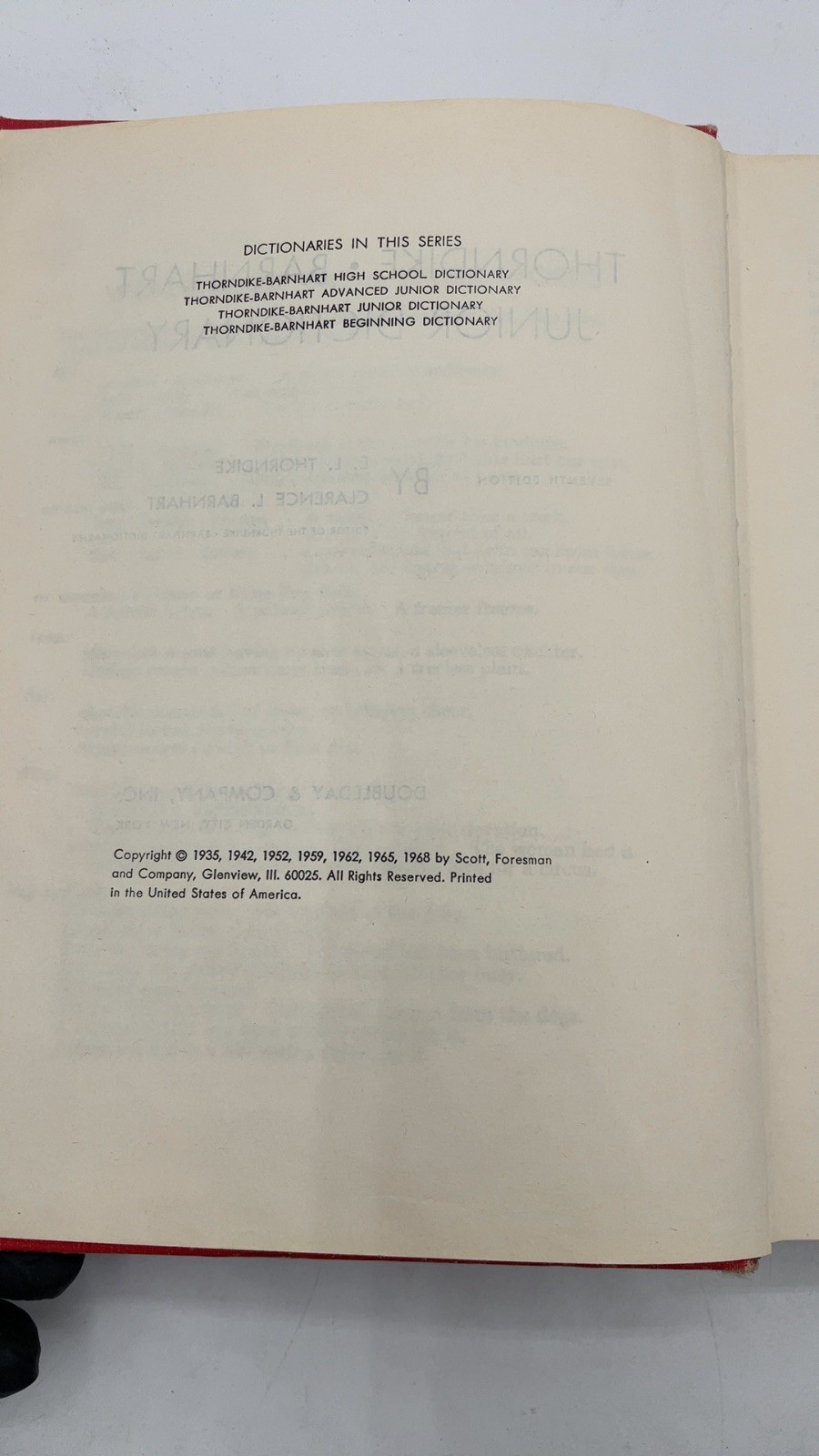 Thorndike Barnhart Junior Dictionary E. L. Thorndike, Clarence L. Barnhart Ha…