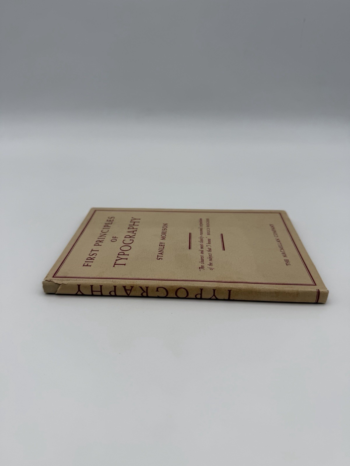 1936 First Principles of Typography Stanley Morison HC Dust Jacket Macmillan