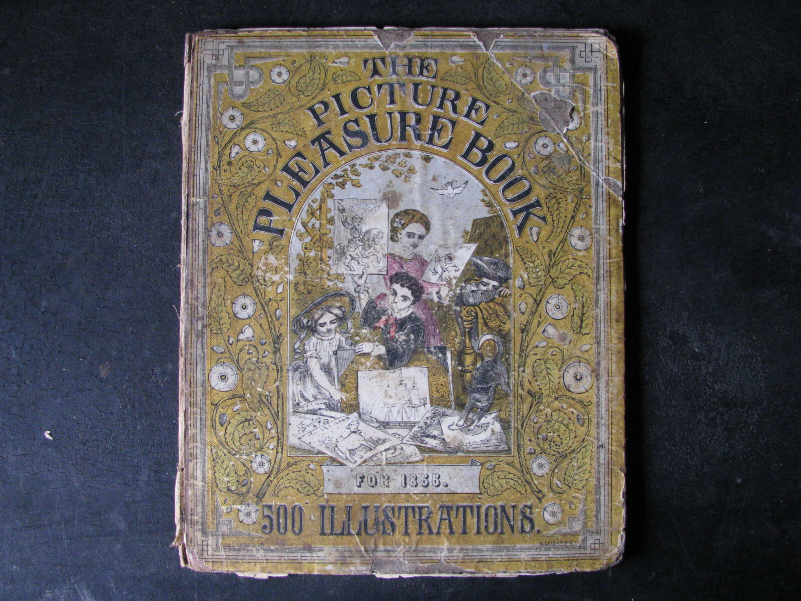 1855 ‚500‘ PICTURE PLEASURE BOOK Appleton ANTIQUE AMERICANA CHILDS CARTOONS rare