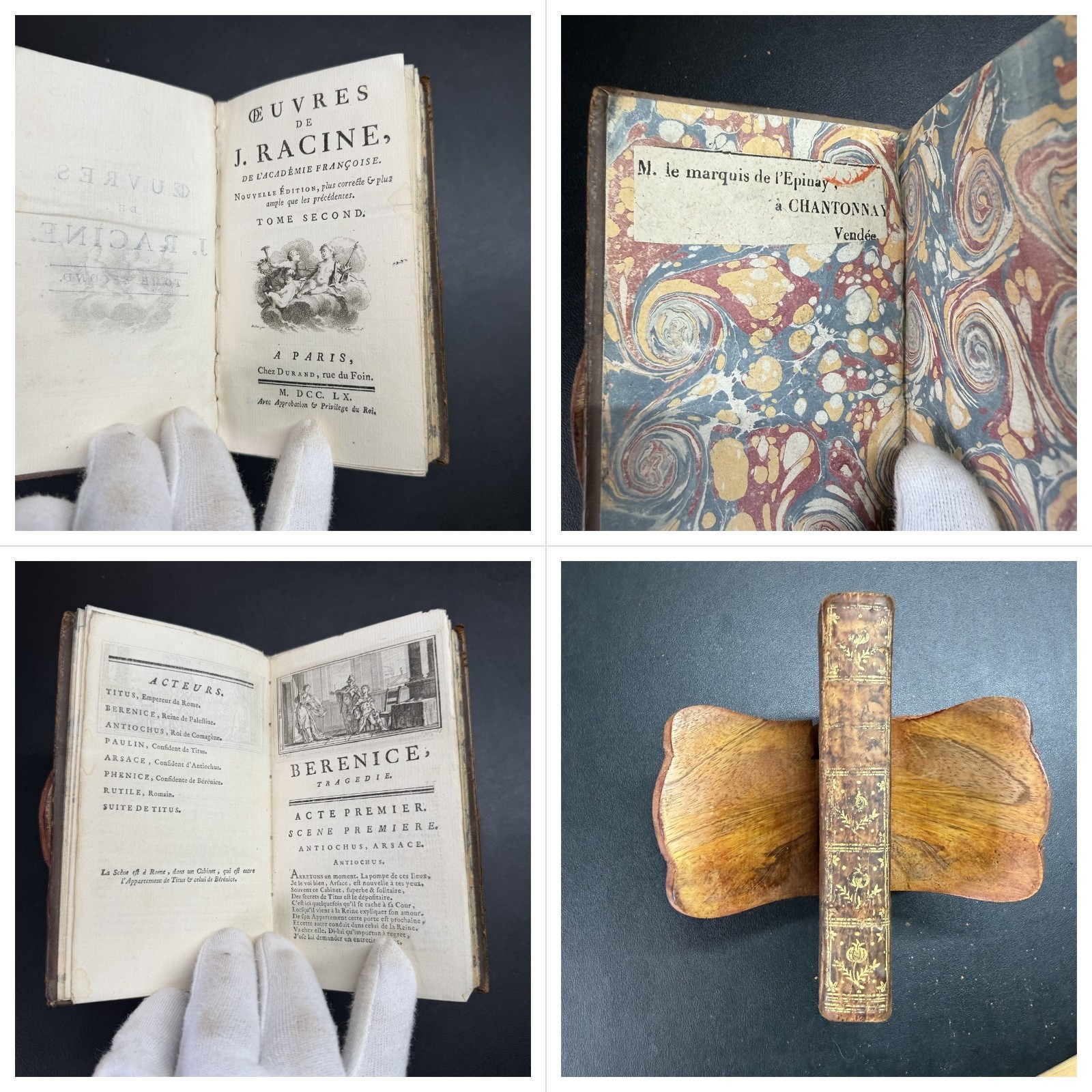 1760 Racine French Tragedies Tome 2 Leather Provenance