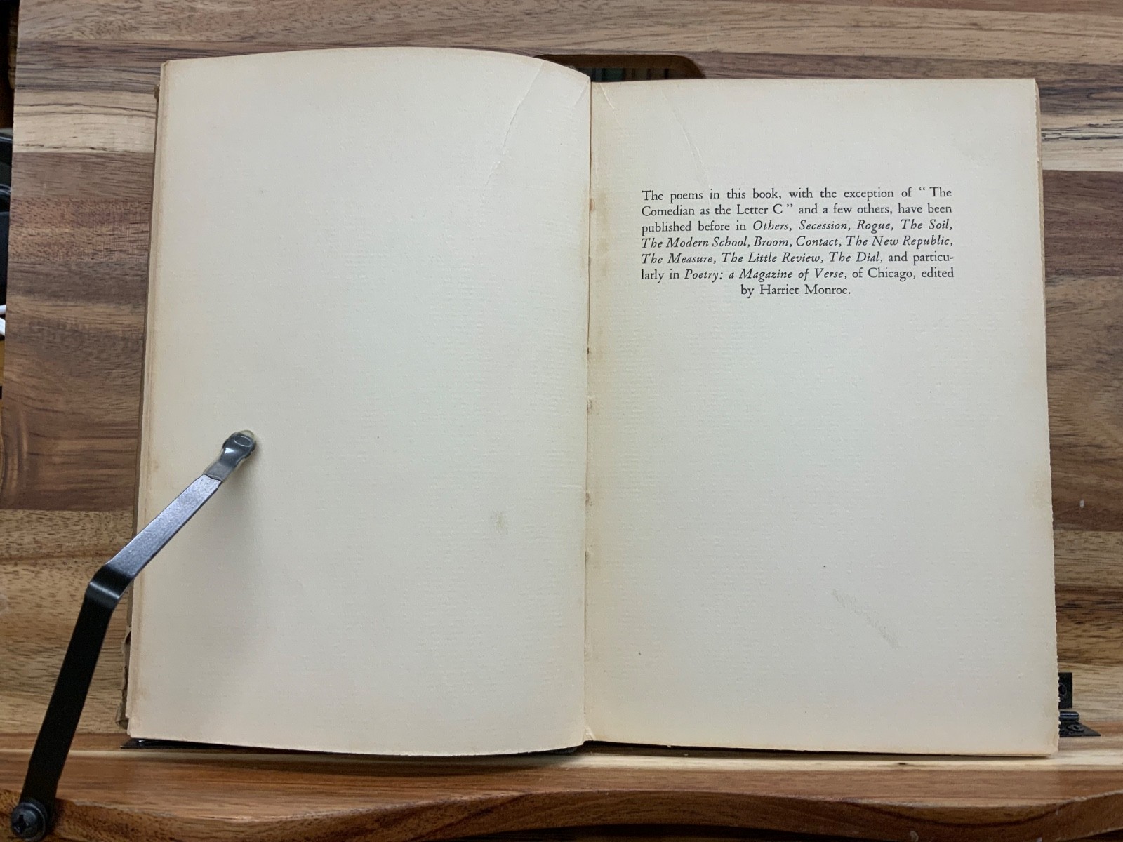 1931 Harmonium Wallace Stevens Second Edition (1st Revised Edition) No Jacket