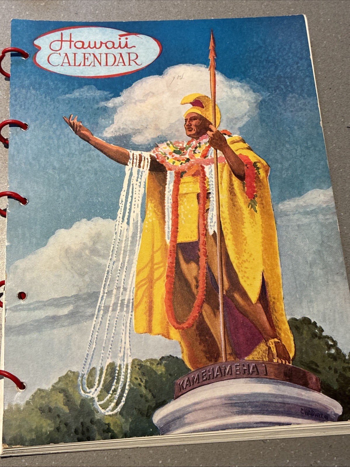 Vintage Hawaii Calendar By Eberhart & Tarleton Spiral Unused Illustrated