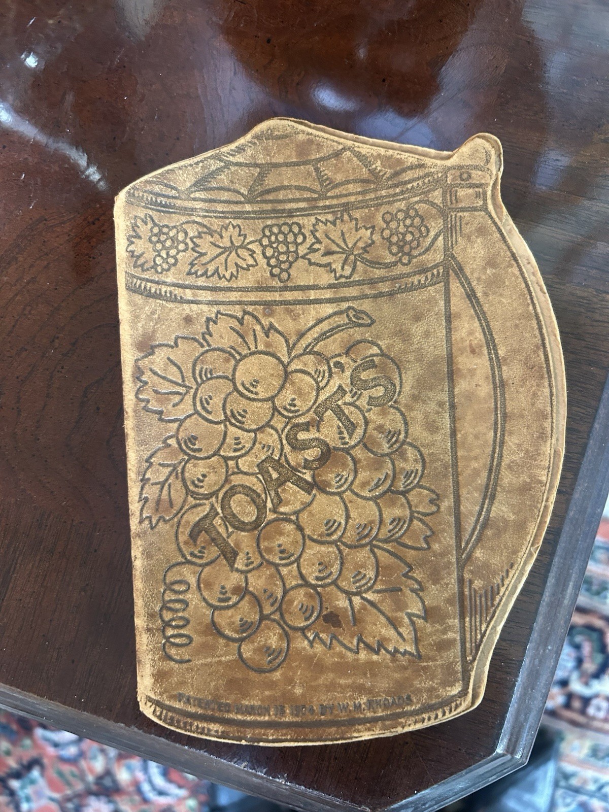 Antique Leather Bound Toasts book by W.M. Rhoads, 1905