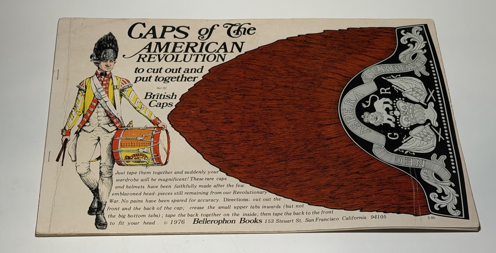 British Caps of the American Revolution VTG CUT OUT BOOK Bellerophon costume fun