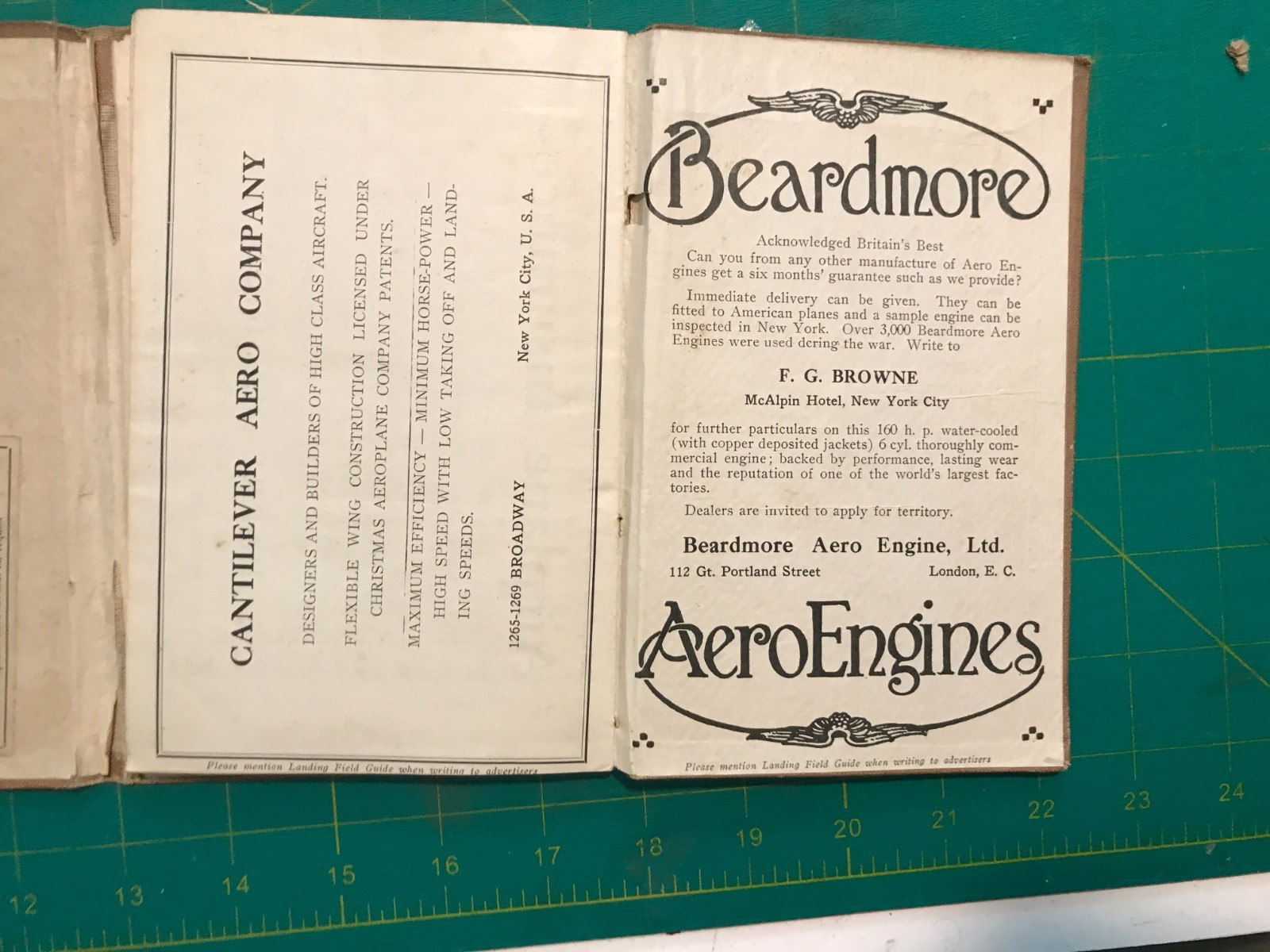 1920 Landing Field Guide & Pilot’s Log Book, New York City / Bruce Eytinge