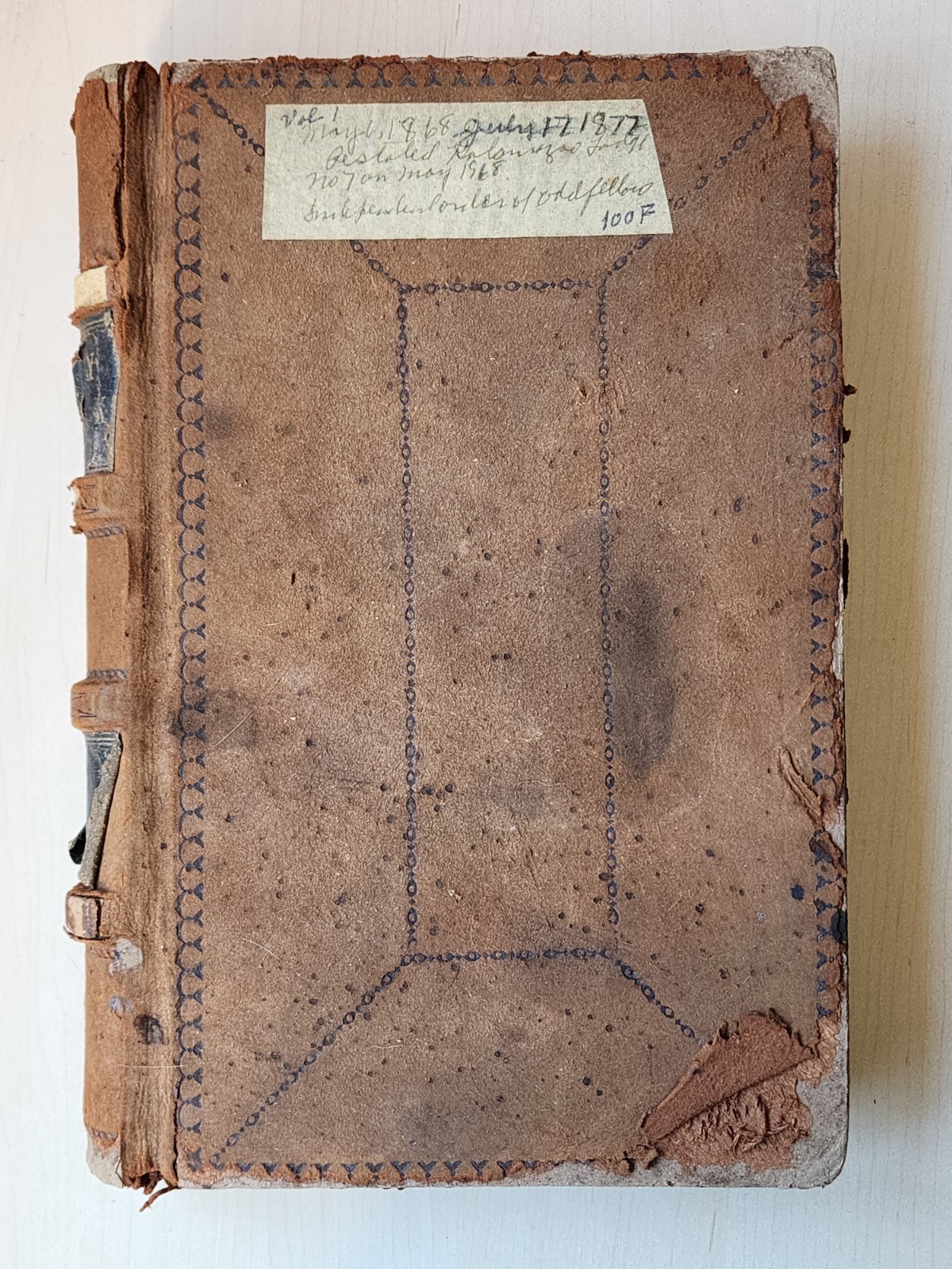 ? Antique 1868 International Order Of Oddfellows IOOF Kalamazoo Meeting Book