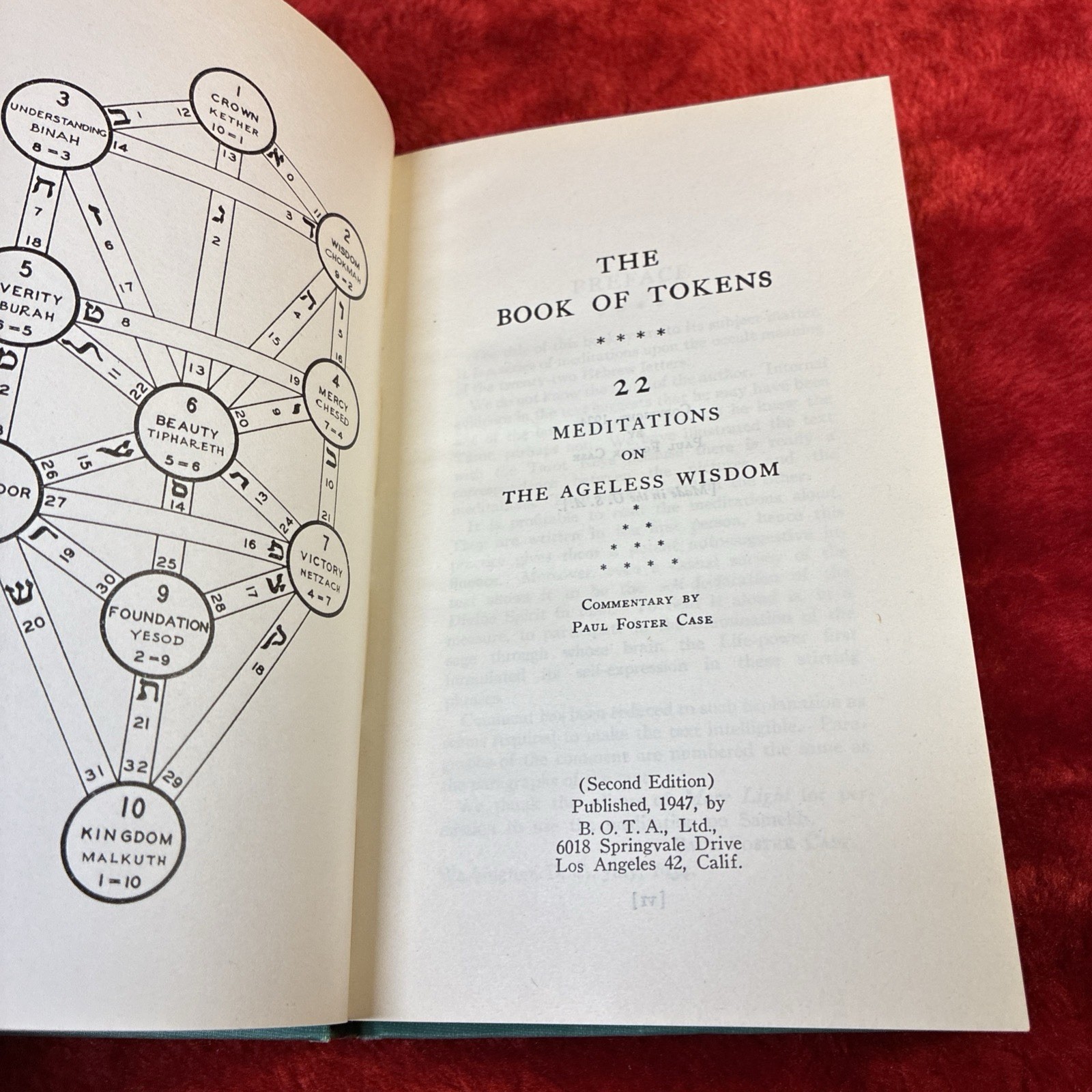 1947 The Book Of Tokens Paul Foster Case Tarot Meditations VG RARE