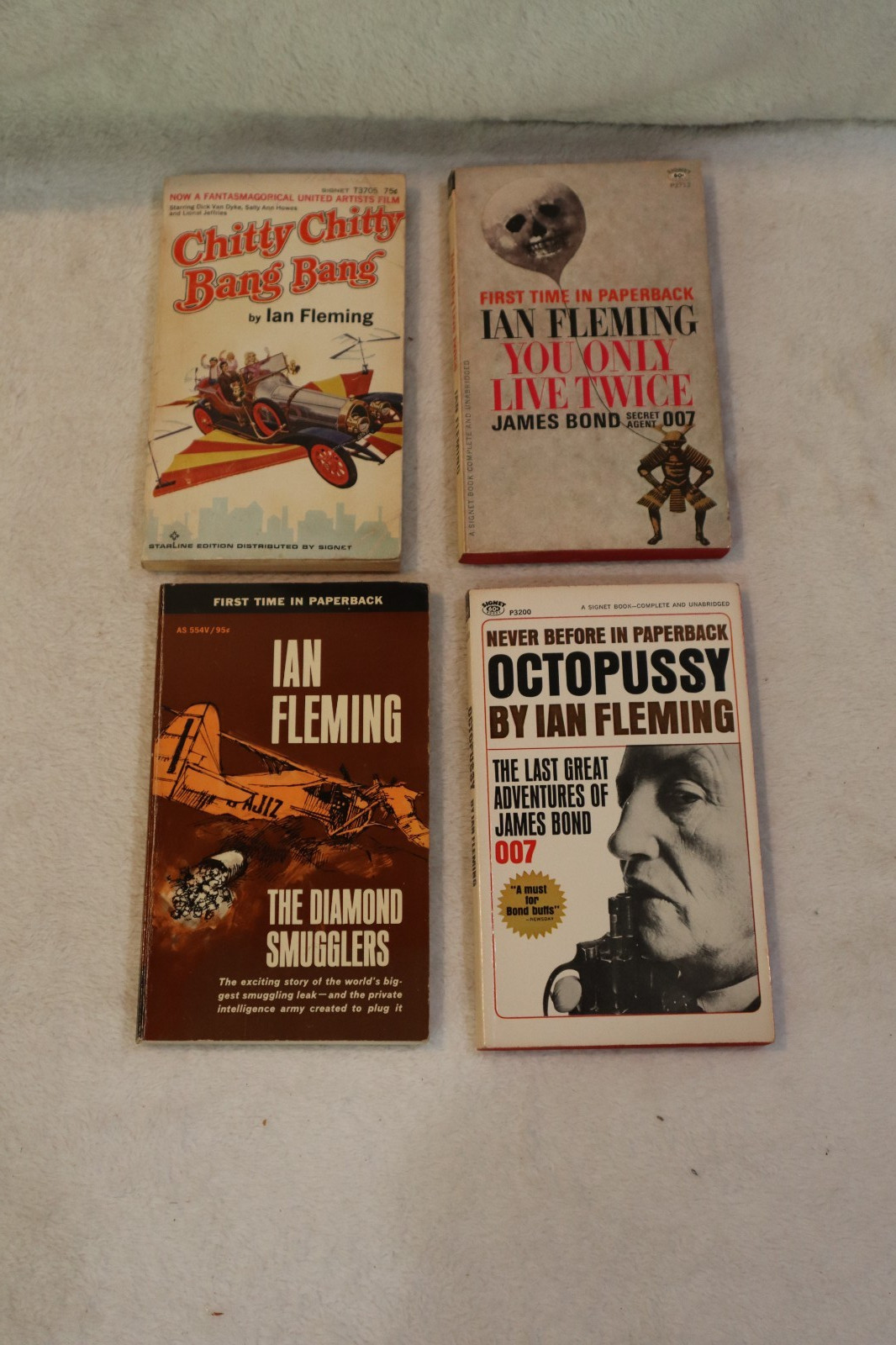 lot of 4 Ian Fleming books paperback Chitty Chitty Bang Bang Octopussy