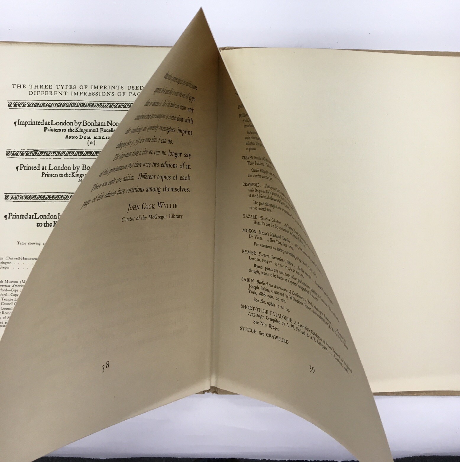 A Proclamation for Settling the Plantation of Virginia 1625, Copyright 1946 Book