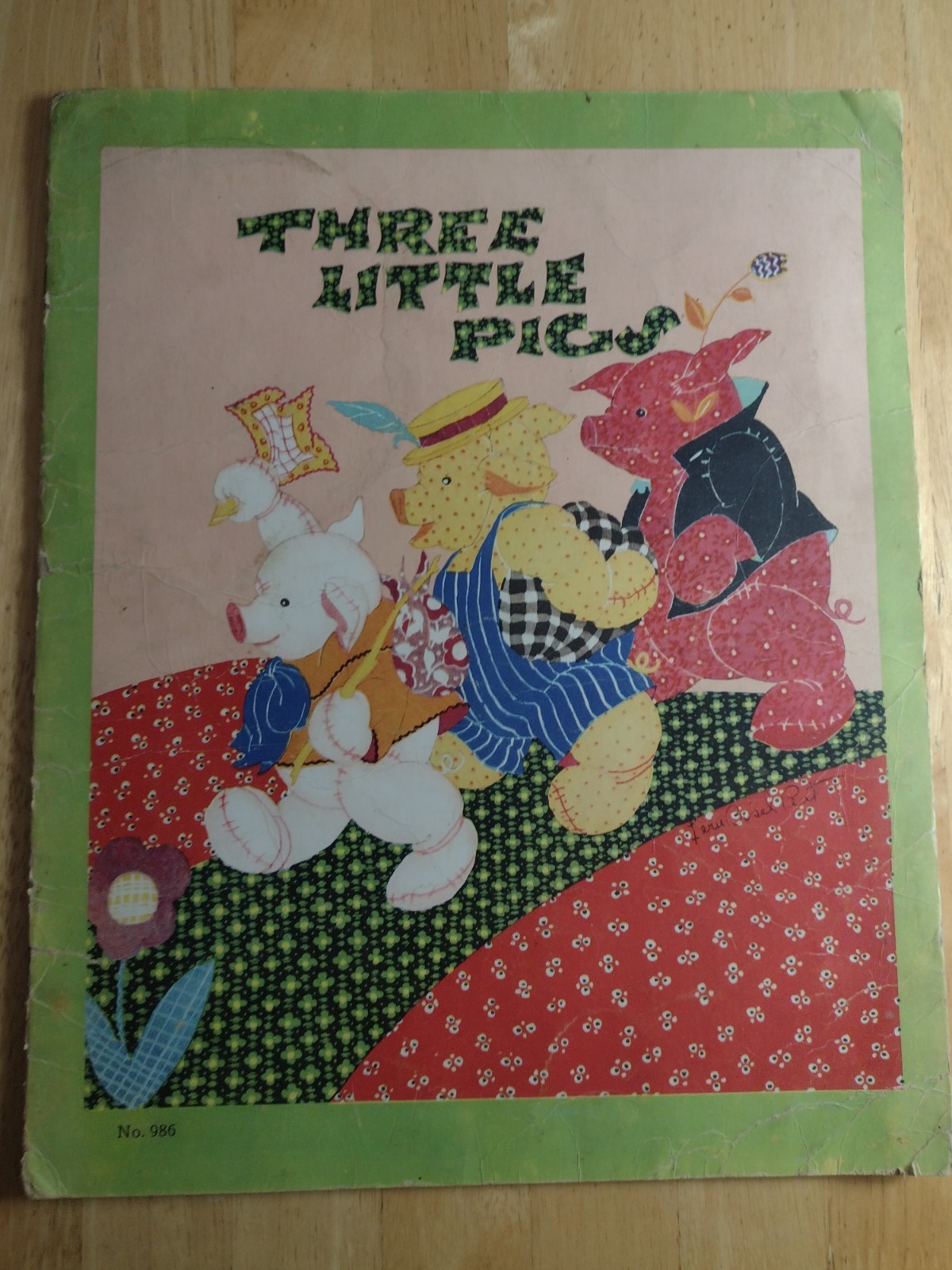 Rare Vintage Three Little Pigs Book 1933 Fern Bisel Peat Hellen #986 Saalfield