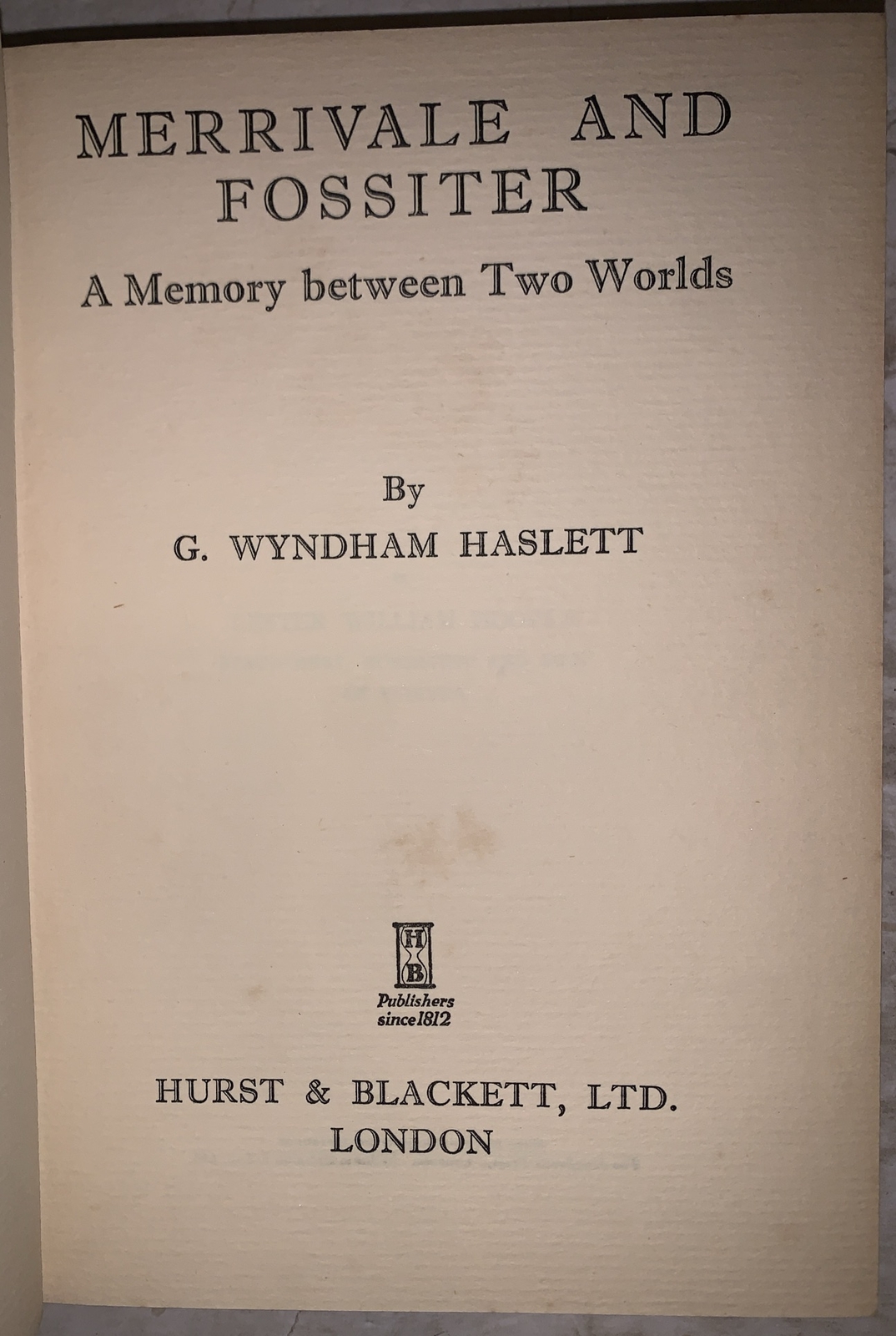 G. WYNDHAM HASLETT ARCHIVE, 1926-38, MANUSCRIPTS, TYPESCRIPTS, OCCULT FICTION