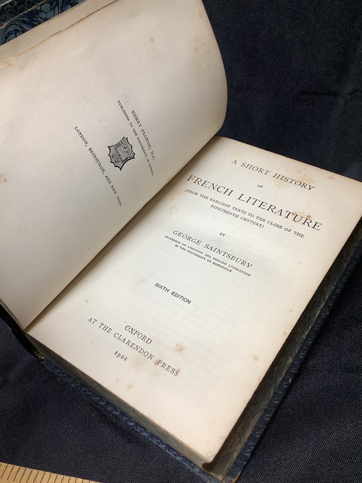 Leather Binding 6th Edition 1901 Short History Of French Literature Saintsbury