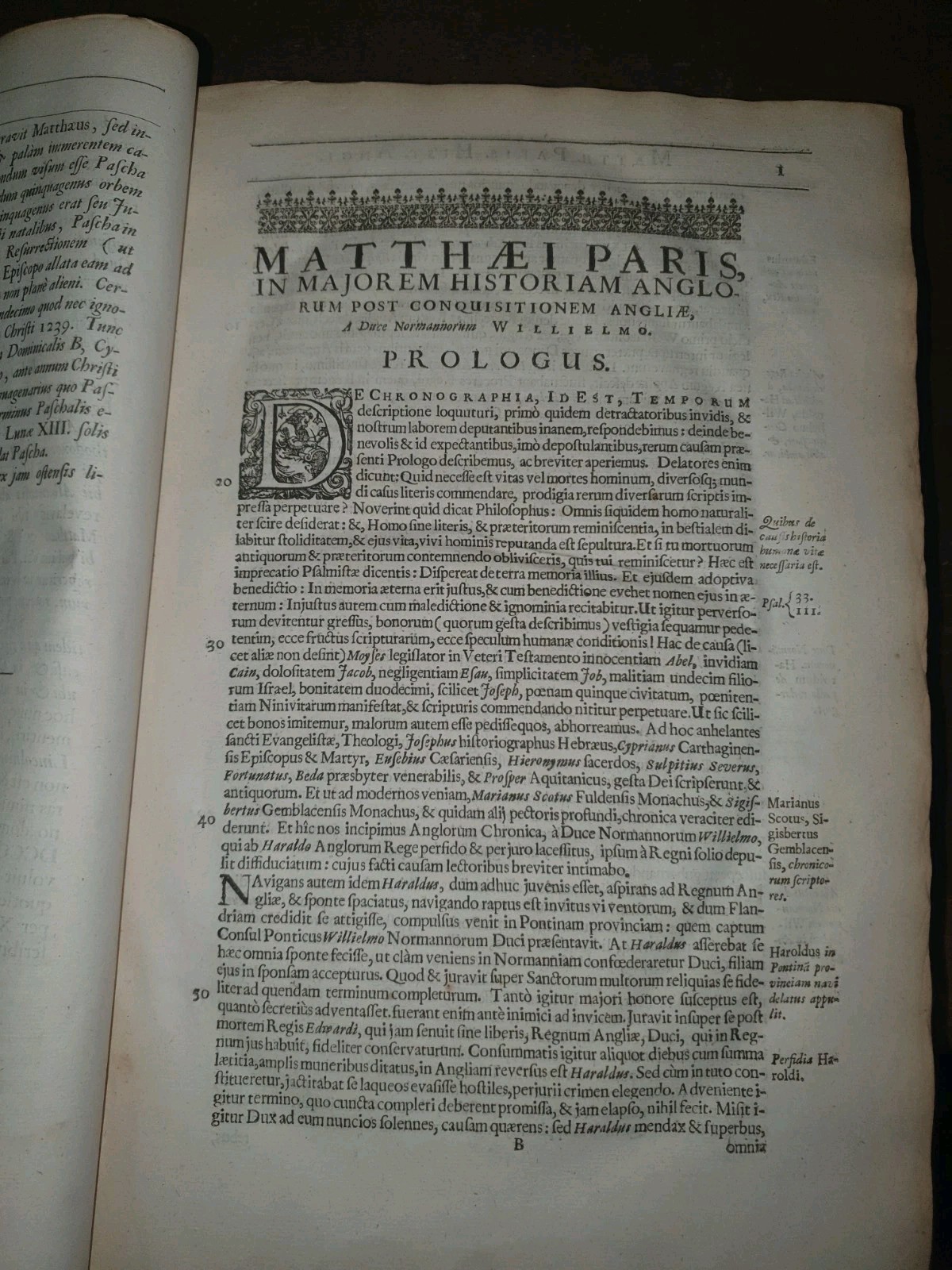 1640 HISTORY OF the ENGLISH by MATTHEW PARIS or the MONK of St ALBANS HISTORIA