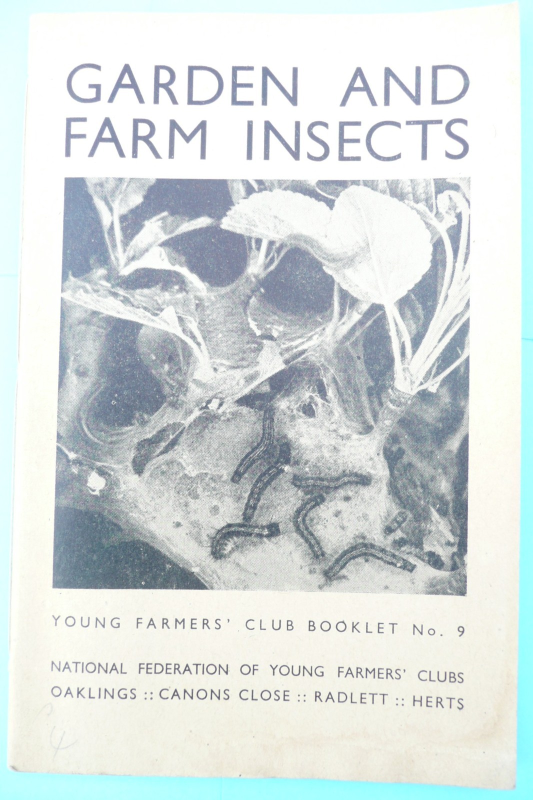 GARDEN AND FARM INSECTS – A J A WOODCOCK – YOUNG FARMERS CLUB – 1942 – BOOKLET