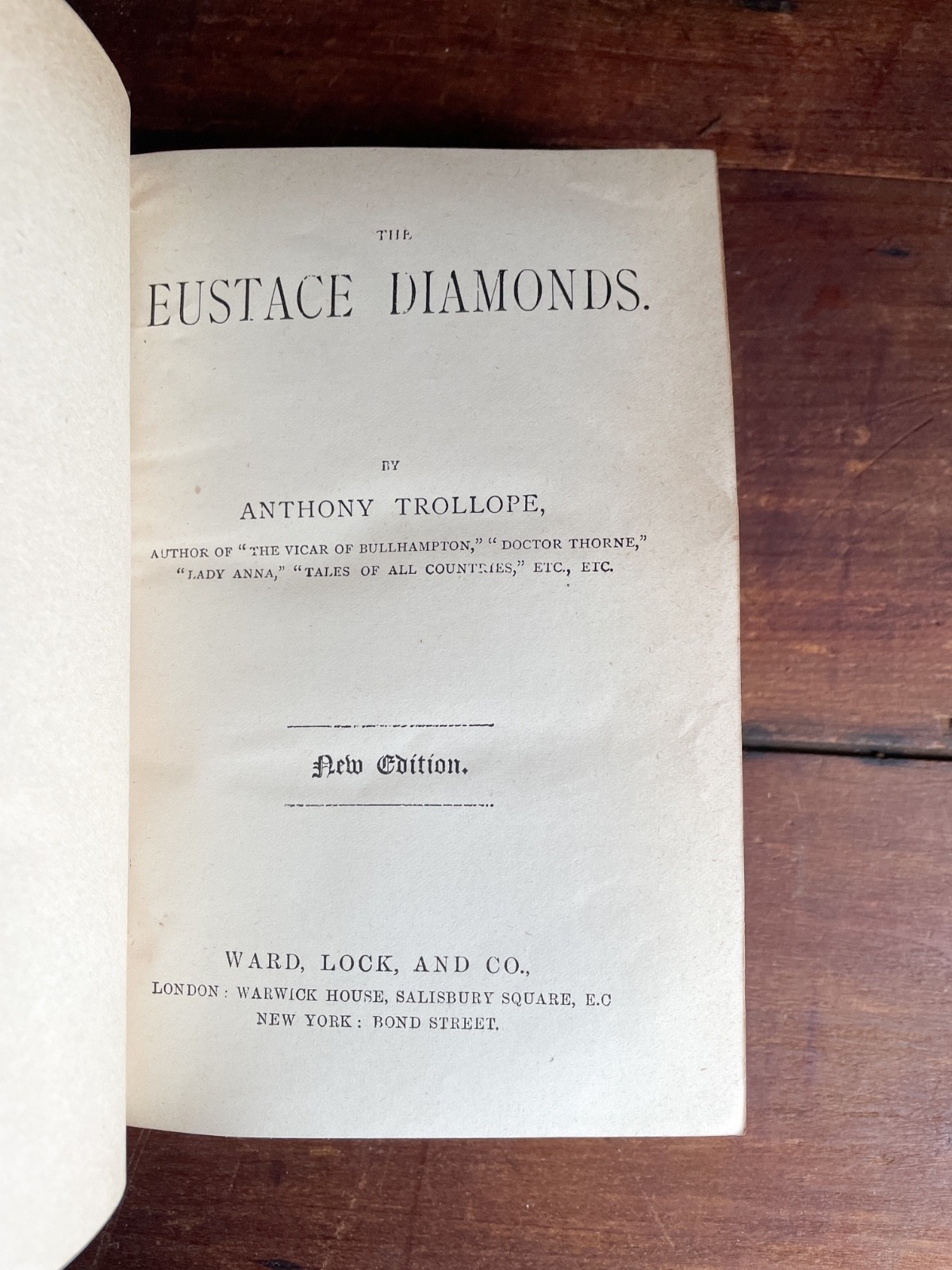 Anthony Trollope, The Eustace Diamonds. Leather-Bound Book c. 1881 Palliser