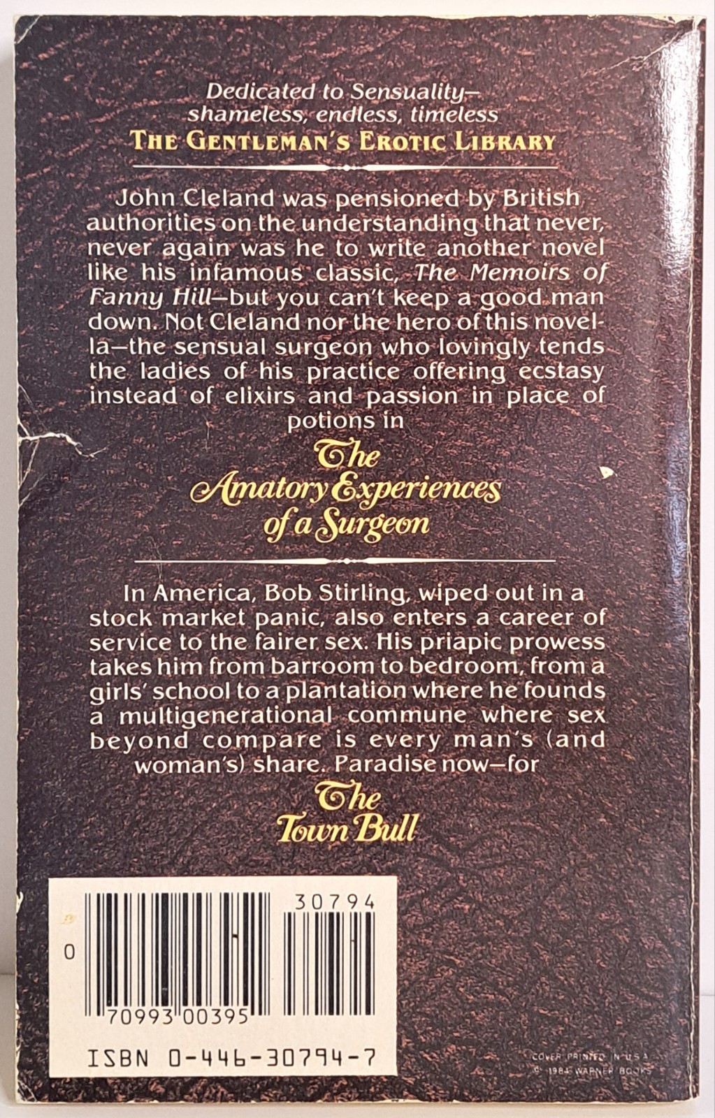 The Gentleman’s Erotic Library | Cleland & Stirling ~ Warner PB 1984 Erotica