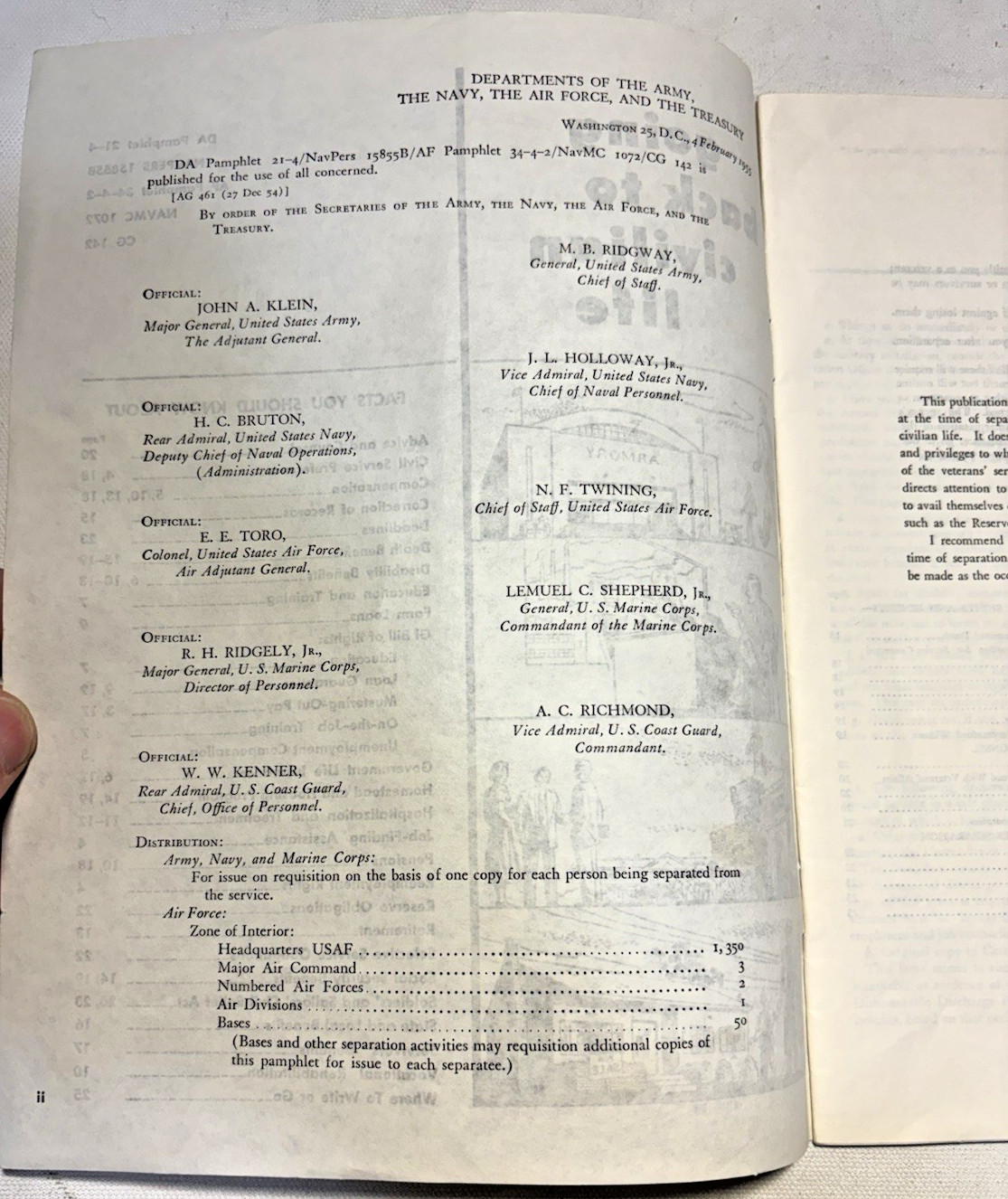 Vintage 1955-Department of Defense ‚Official Records‘ Packet