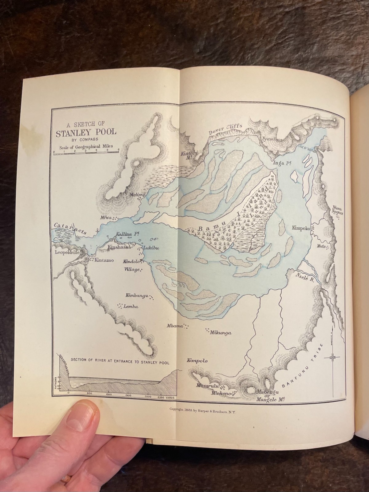 The Congo by HENRY M. STANLEY 1885 ~ 2 Foldout Maps ~ RARE 1st Edition