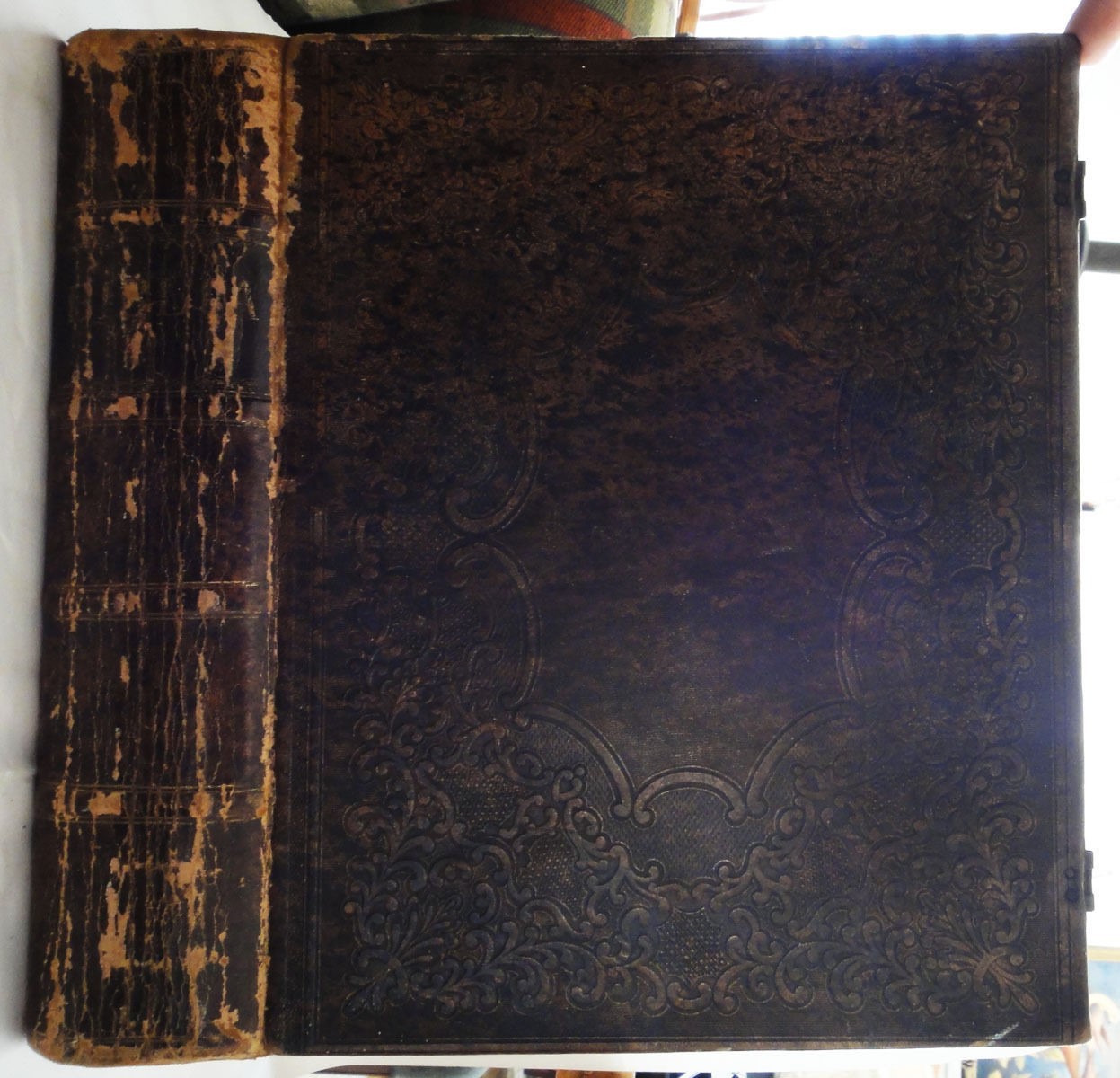1867 antique LARGE BIBLE DAVID F. GRESH reading pa PHILADELPHIA IMPRINT