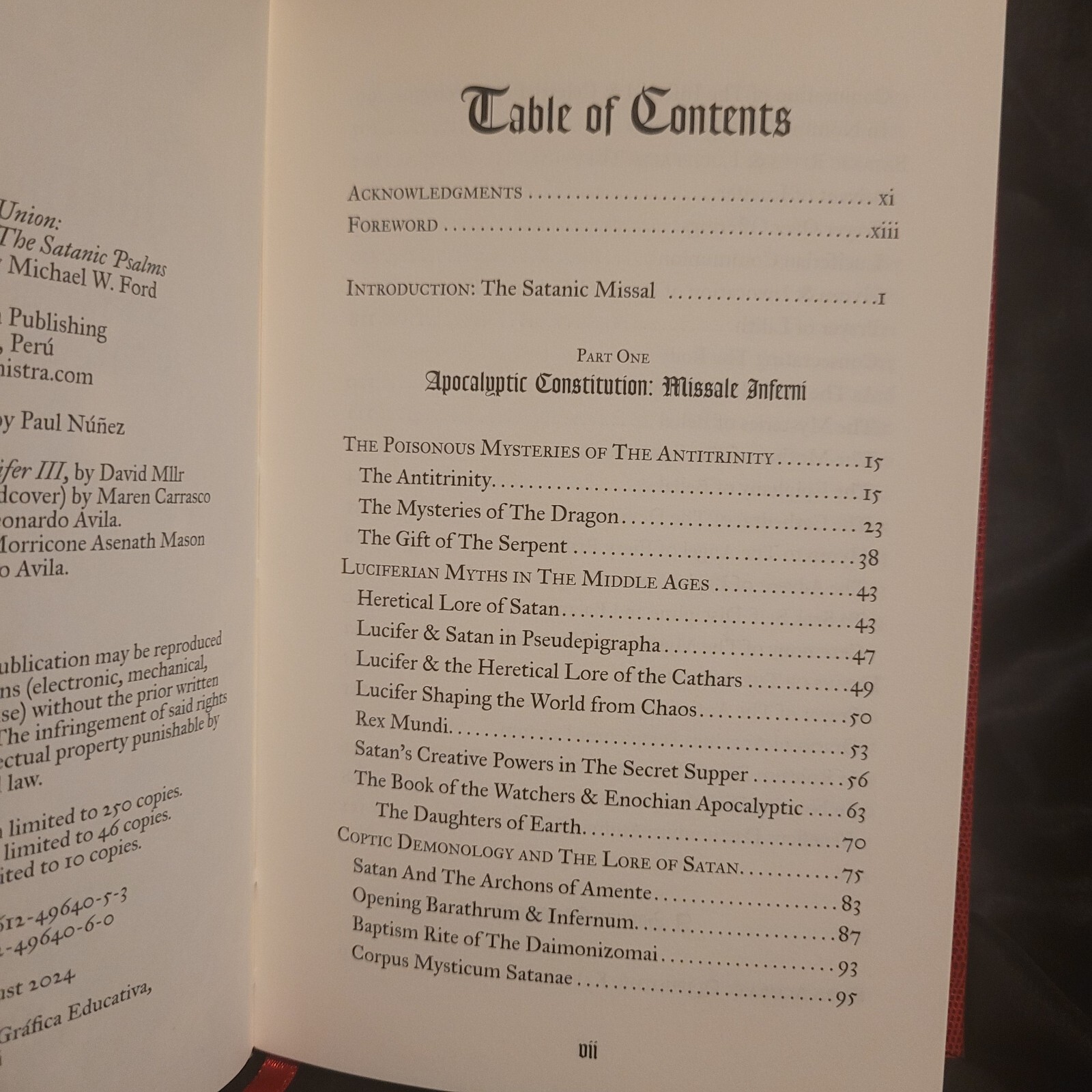 Infernal Union: Sinister Initiation & The Satanic Psalms by Michael W. Ford (Man