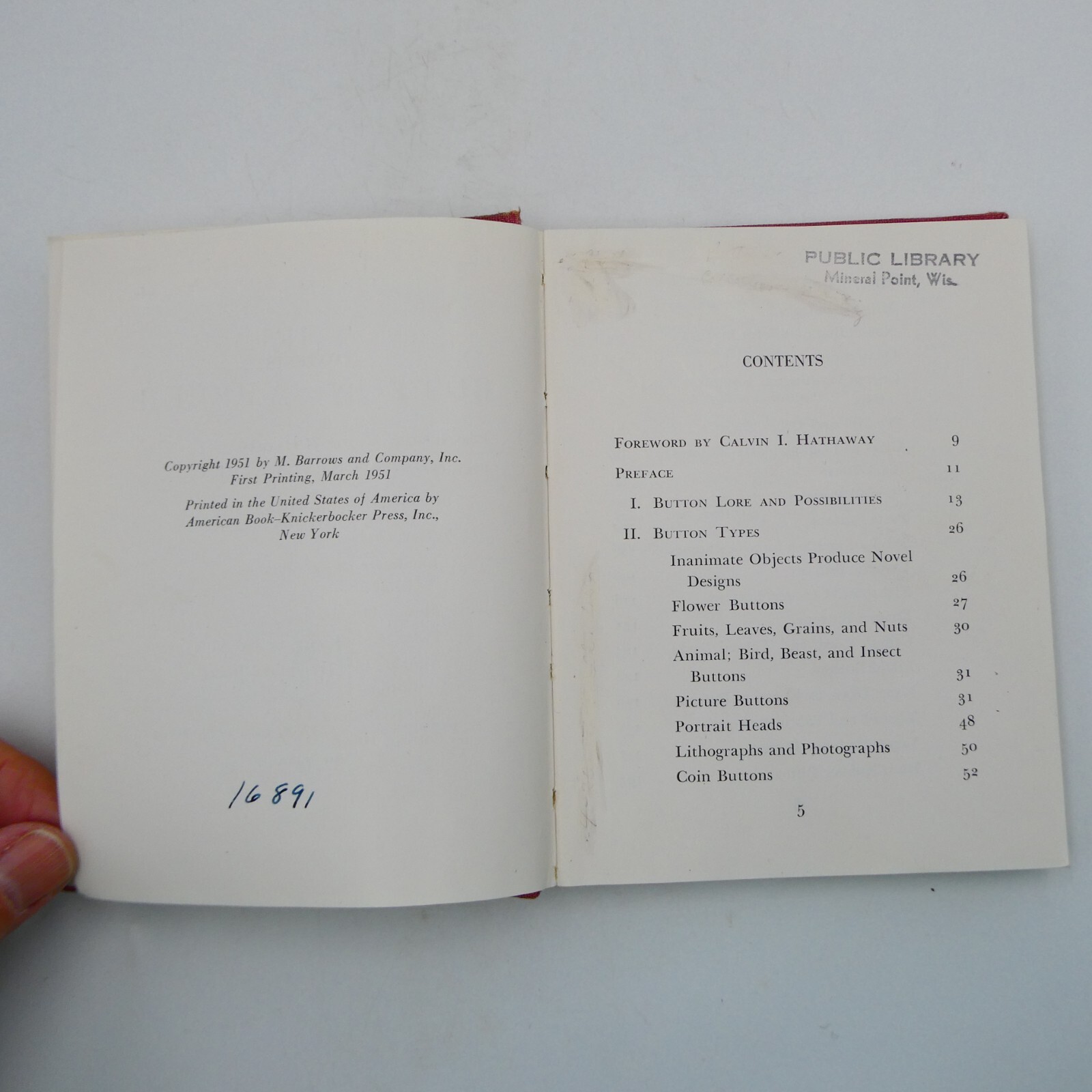 The Button Sampler Book by Smith Albert & Ford Adams HCDJ 1st Edition Collecting