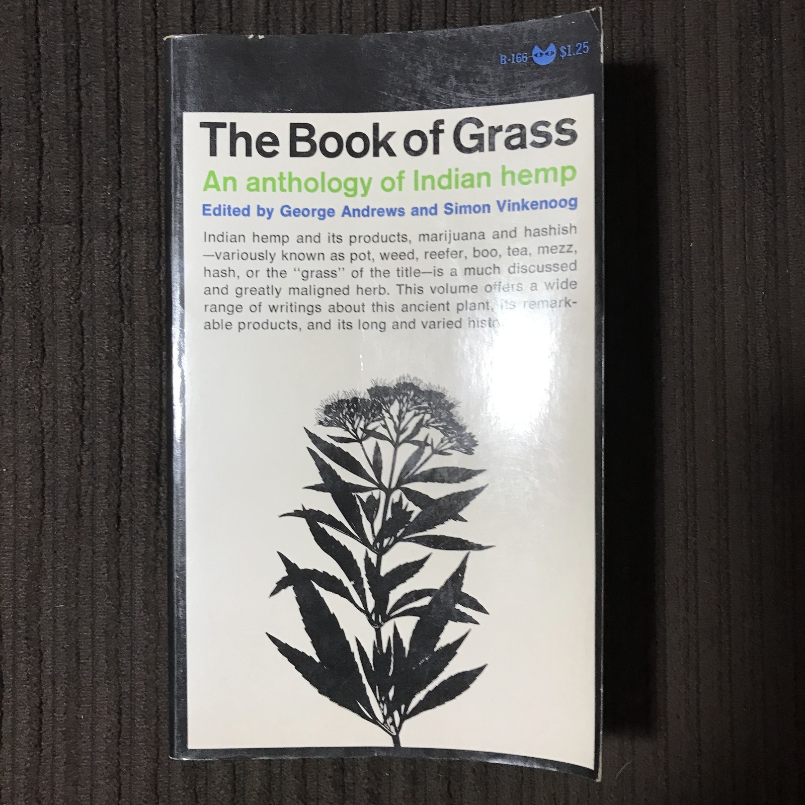 THE BOOK OF GRASS 1968 vintage PB Grove Press Evergreen Black Cat Ed. 2nd Print
