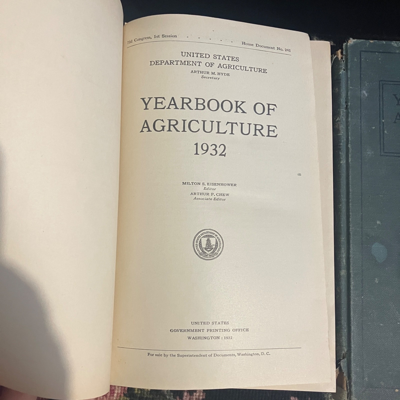 Lot of 3 Vintage 1930s Yearbook of Agriculture Books 1932, 1934,1936 USA Farming