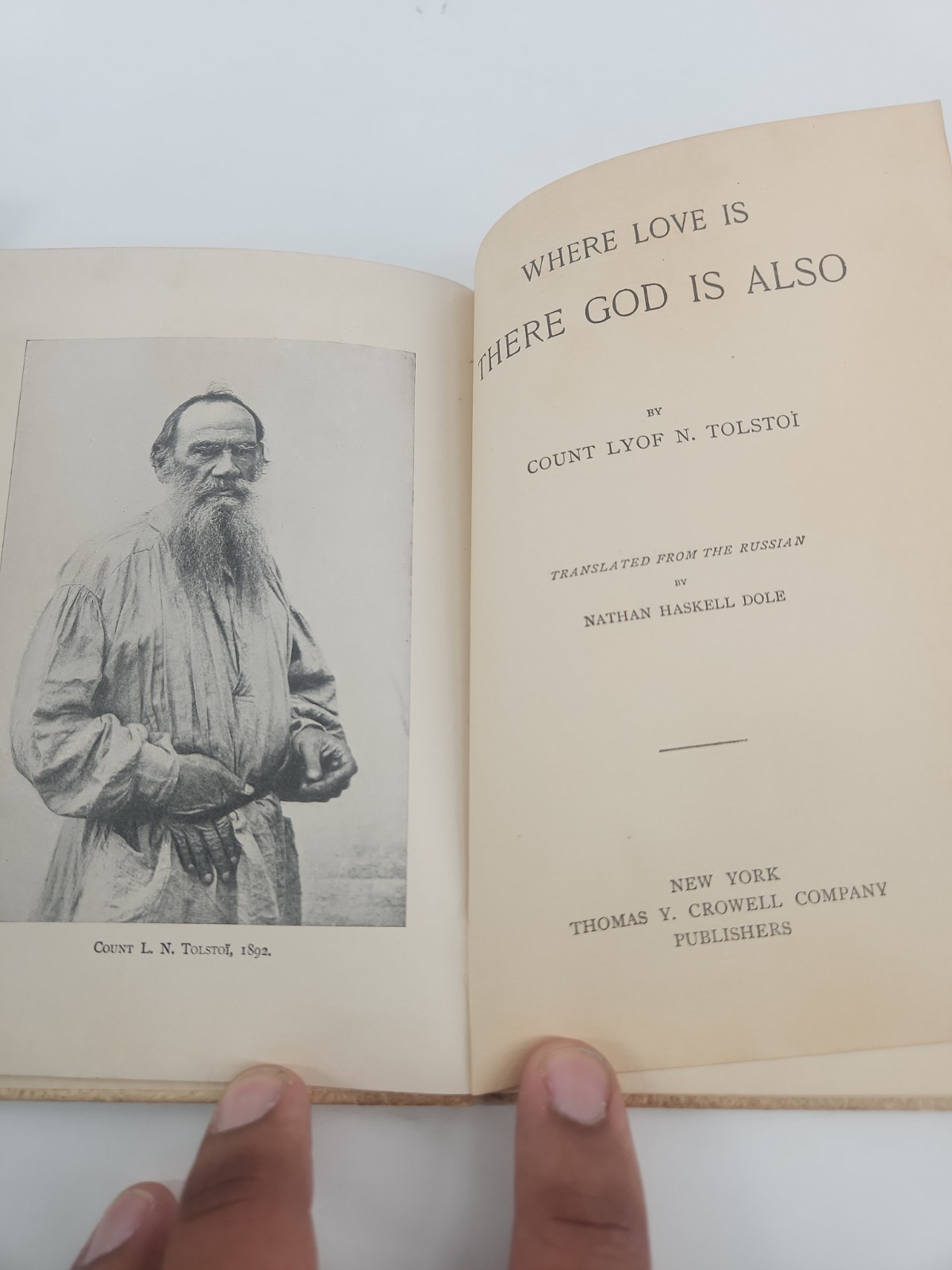 Antique book 1887 Where Love Is There God Is Also by Lyof N Tolstoi Leo Tolstoy