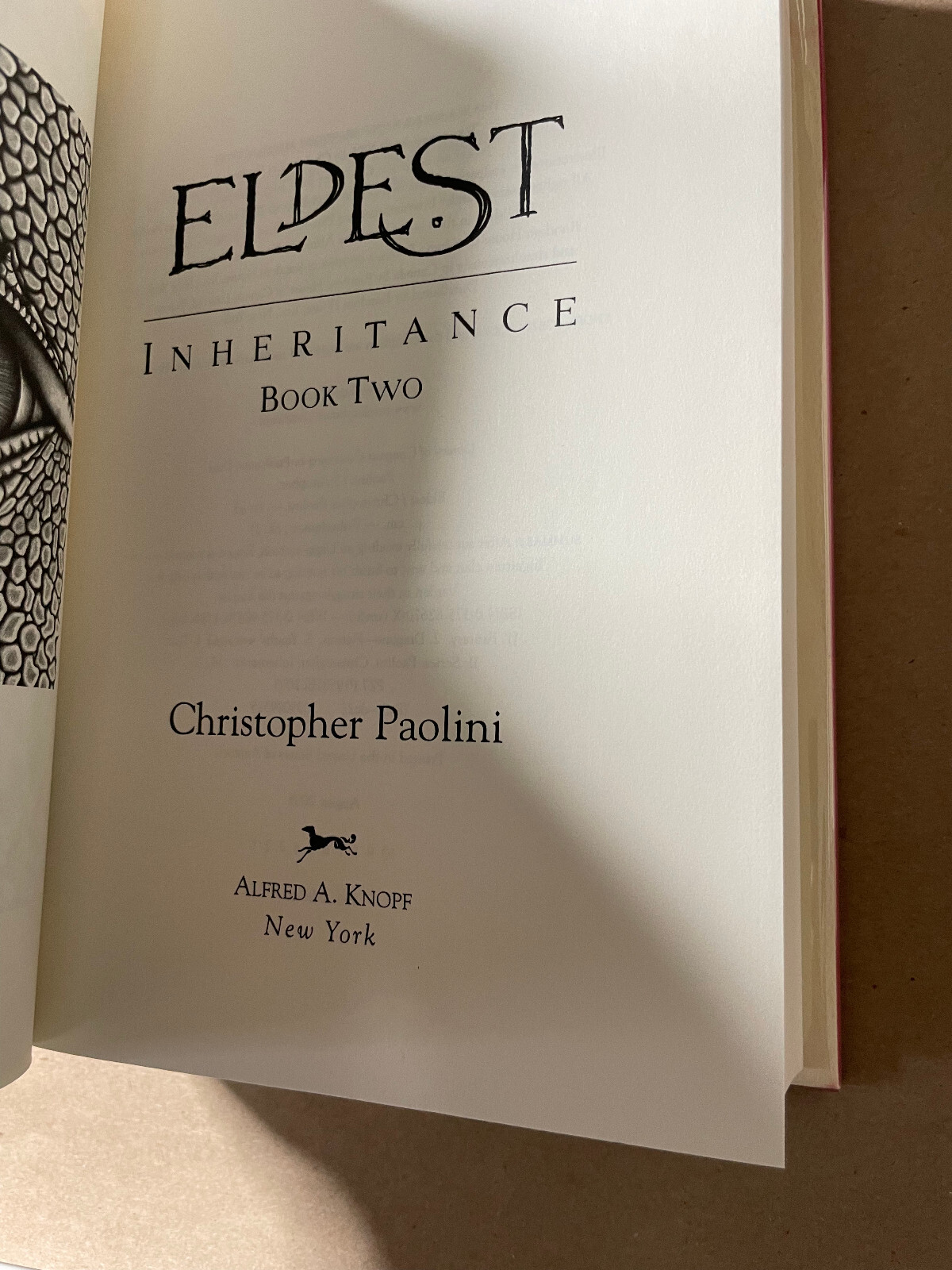 Signed Christopher Paolini: Eldest, signed 1st HB w/DJ (Paolini bookplate)