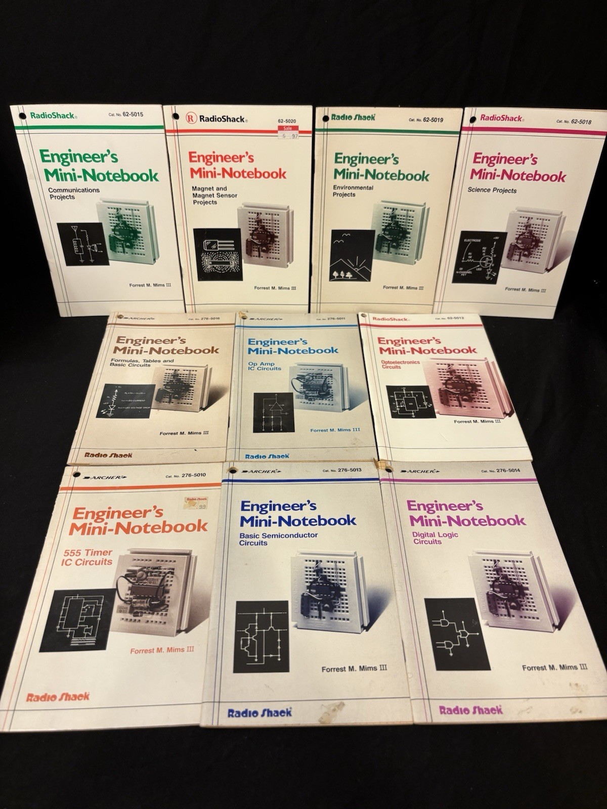 Engineer’s Mini-Notebooks, from Radio Shack by Forrest M. Mims III. Lot of 10