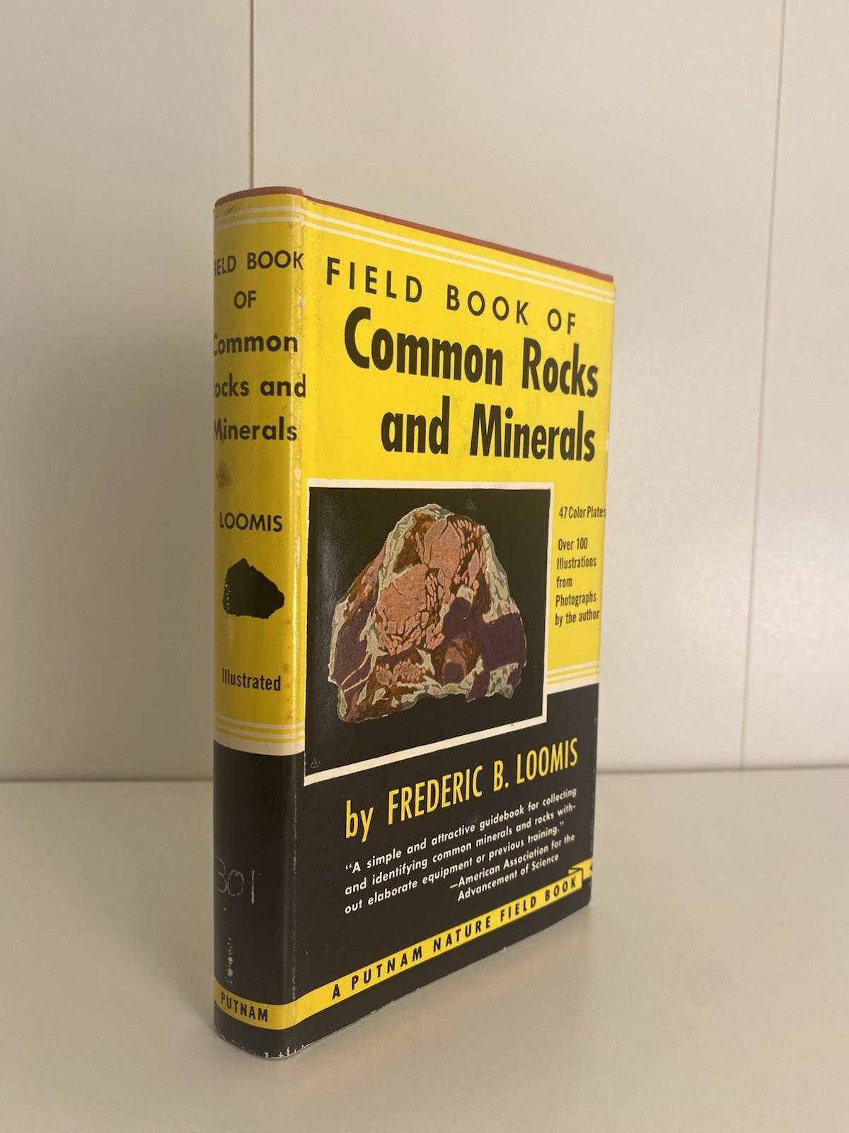 1948 Field Book of Common Rocks & Minerals Frederic B. Loomis Vintage HCDJ