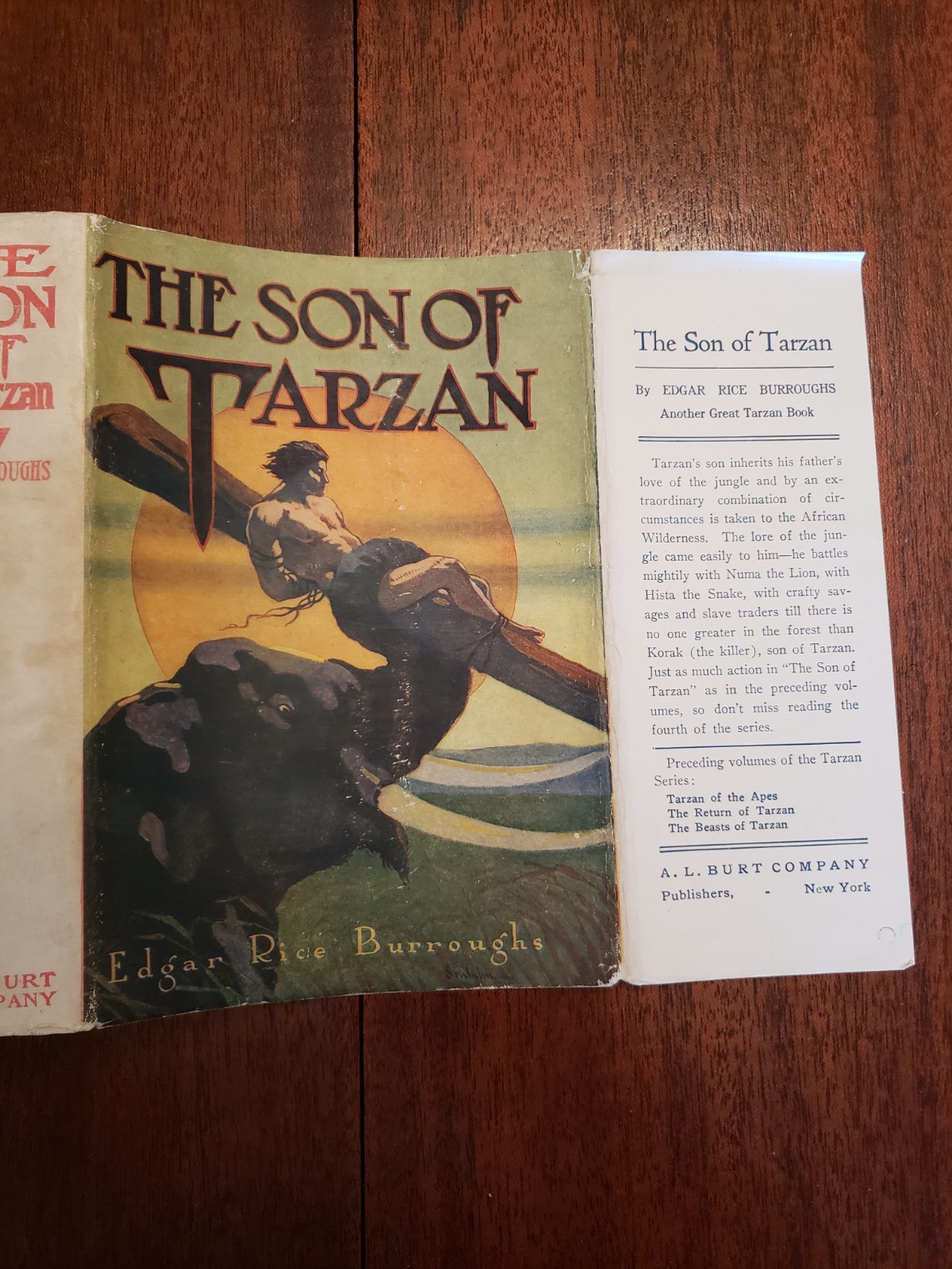 The Son of Tarzan by Edgar Rice Burroughs first A.L. Burt edition printing 1918