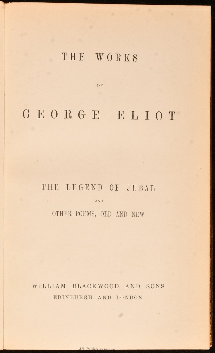 1878 19vol The Works of George Eliot Cabinet Edition Tree Calf Riviere Binding