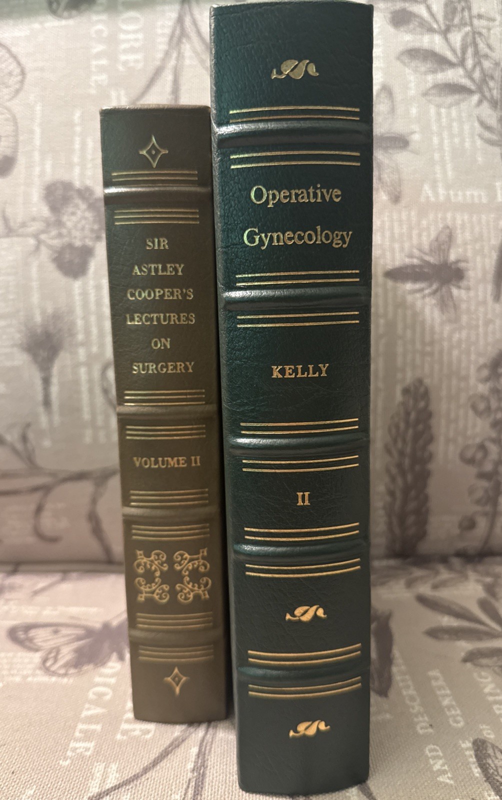 2 Leather Medical Books Surgery Gynecology Vol II #1128 Gryphon Editions