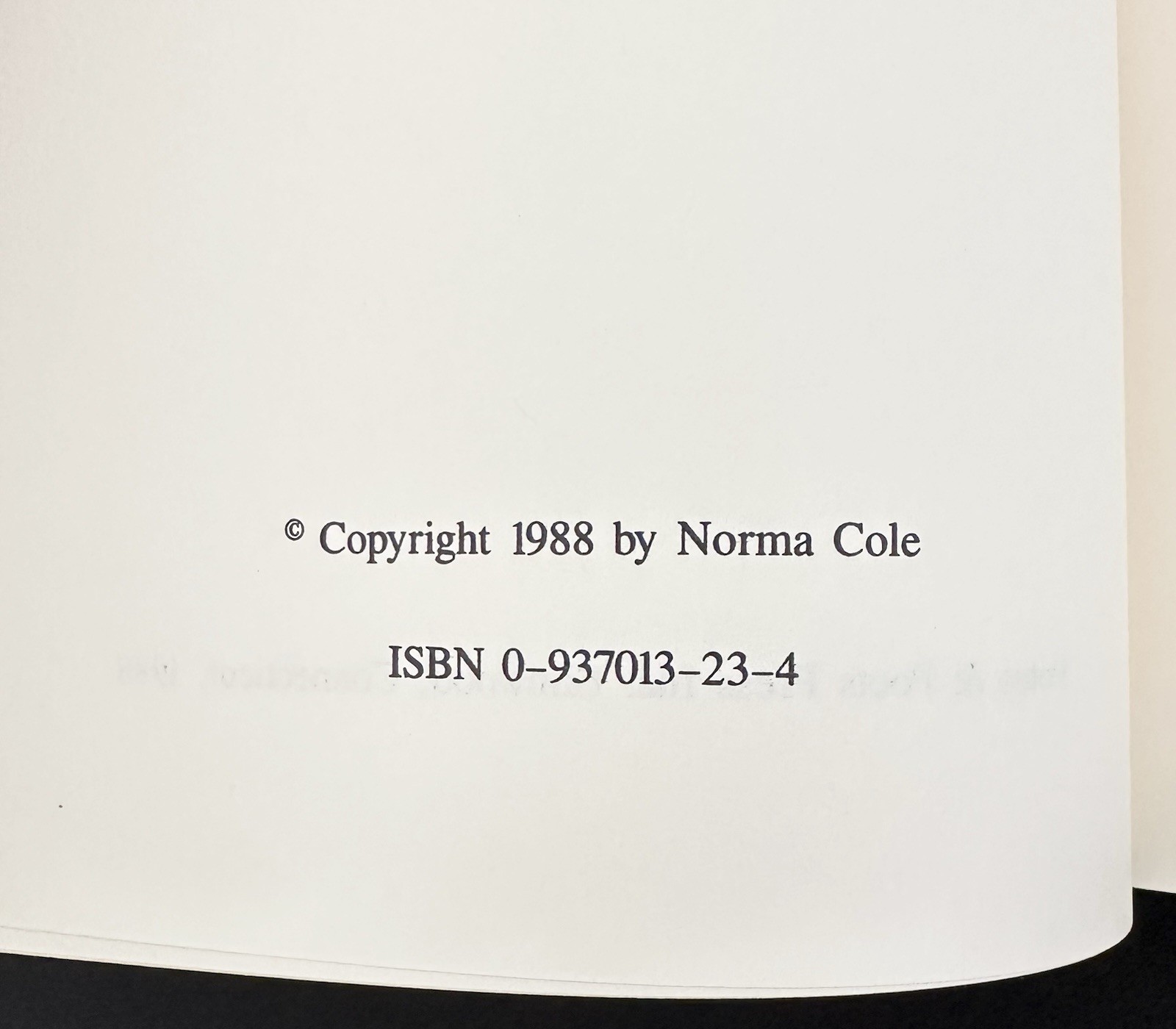SIGNED Association Copy Metamorphopsia 1988 Norma Cole Inscribed Susan Griffin