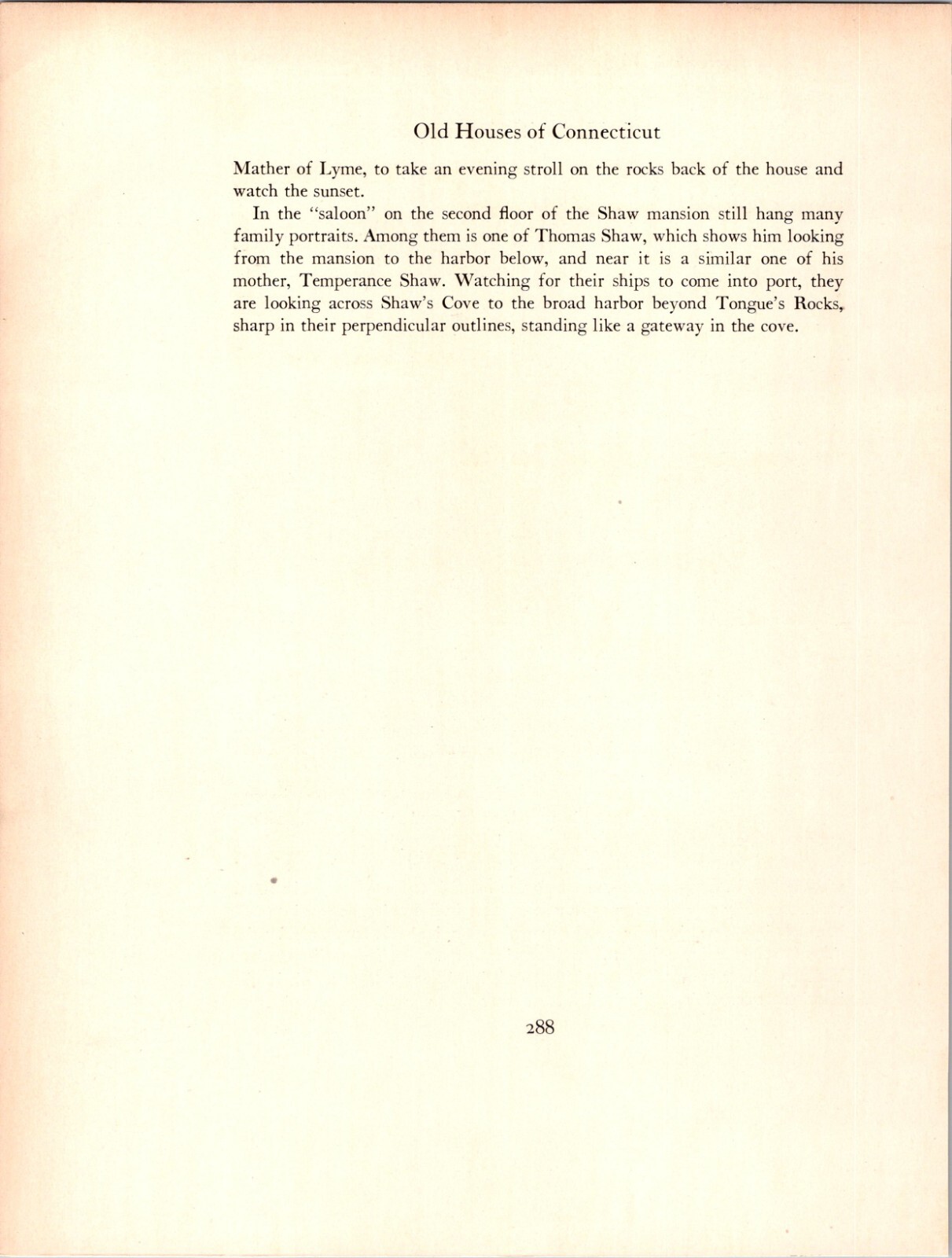 1923 Typogravure * Captain Nathaniel Shaw House Shaw Mansion New London CT
