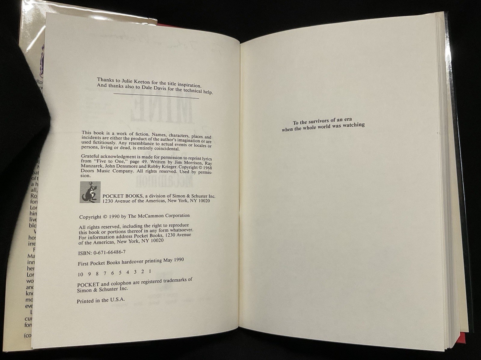 Mine by Robert McCammon (1990) Signed/Inscribed Hardcover First Edition VG Cond