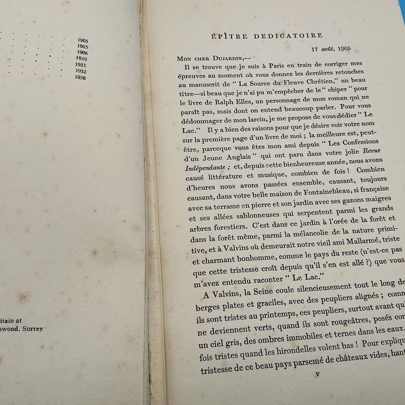 The Works Of George Moore. The Lake. Heinemann Ebury Edition 1936