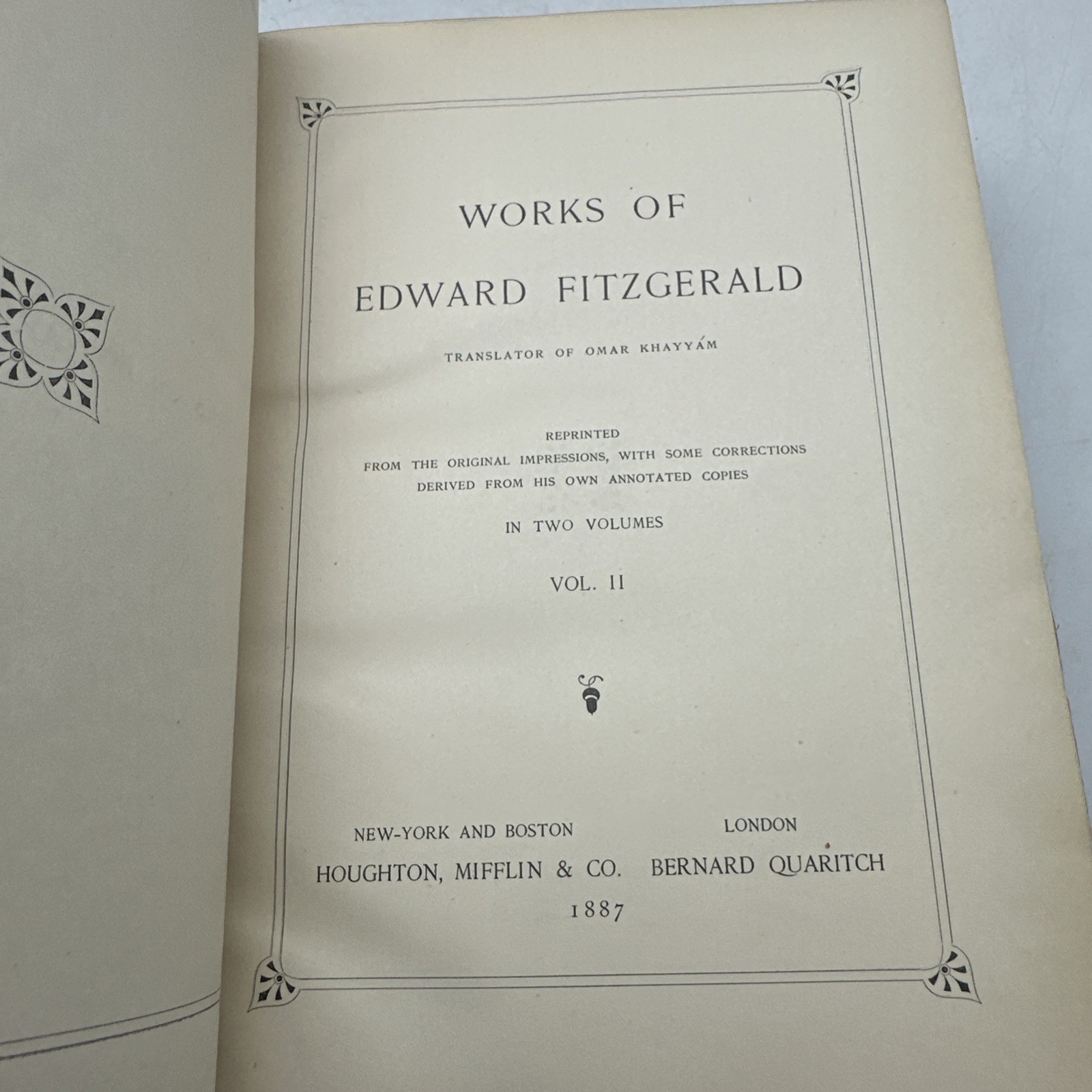 Works of Edward Fitzgerald Vol I & II Leather Edition 1887 (30-8)