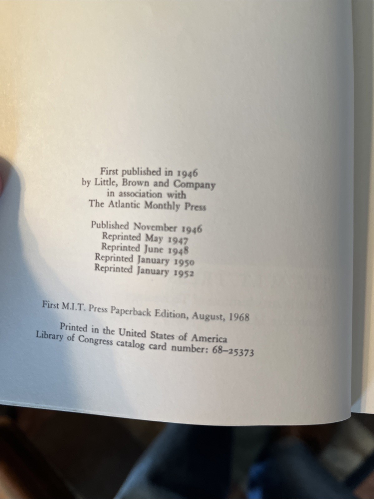SCIENTISTS AGAINST TIME: James Phinney Boxter -Reprinted August 1968 MIT PRESS