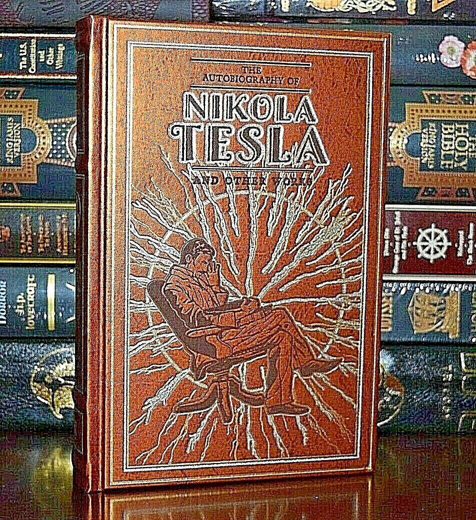 NEW Autobiography of Nikola Tesla and Other Works Leather Bound Ribbon Hardcover