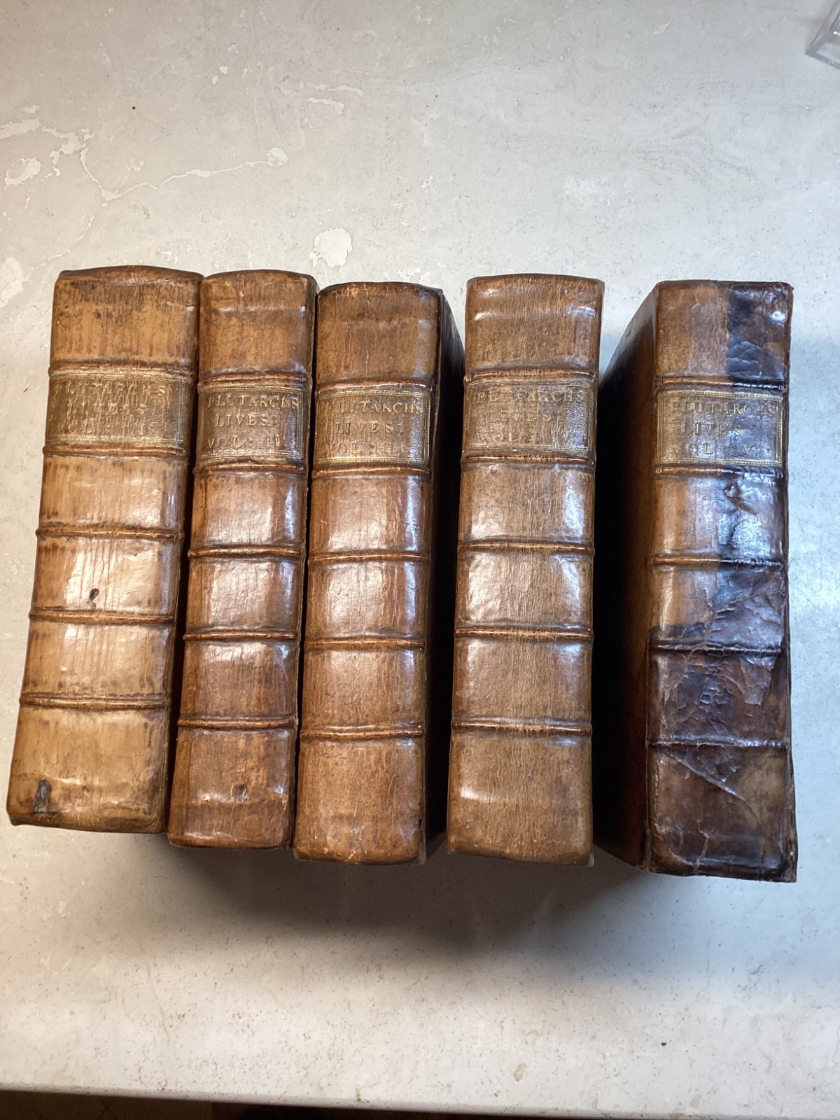 1693 Plutarchs Lives Volumes 1-5 COMPLETE SET! VIDEO